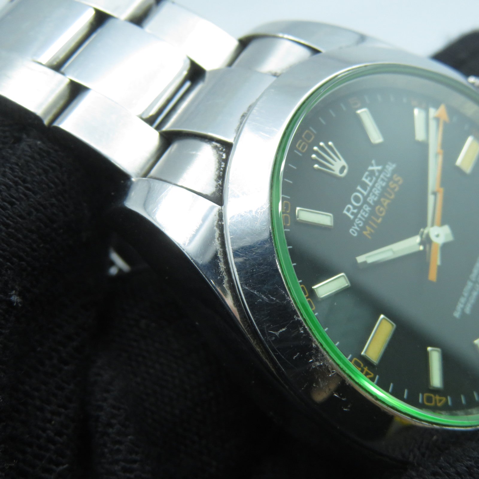 ROLEX Milgauss不銹鋼自動機芯手錶黑色