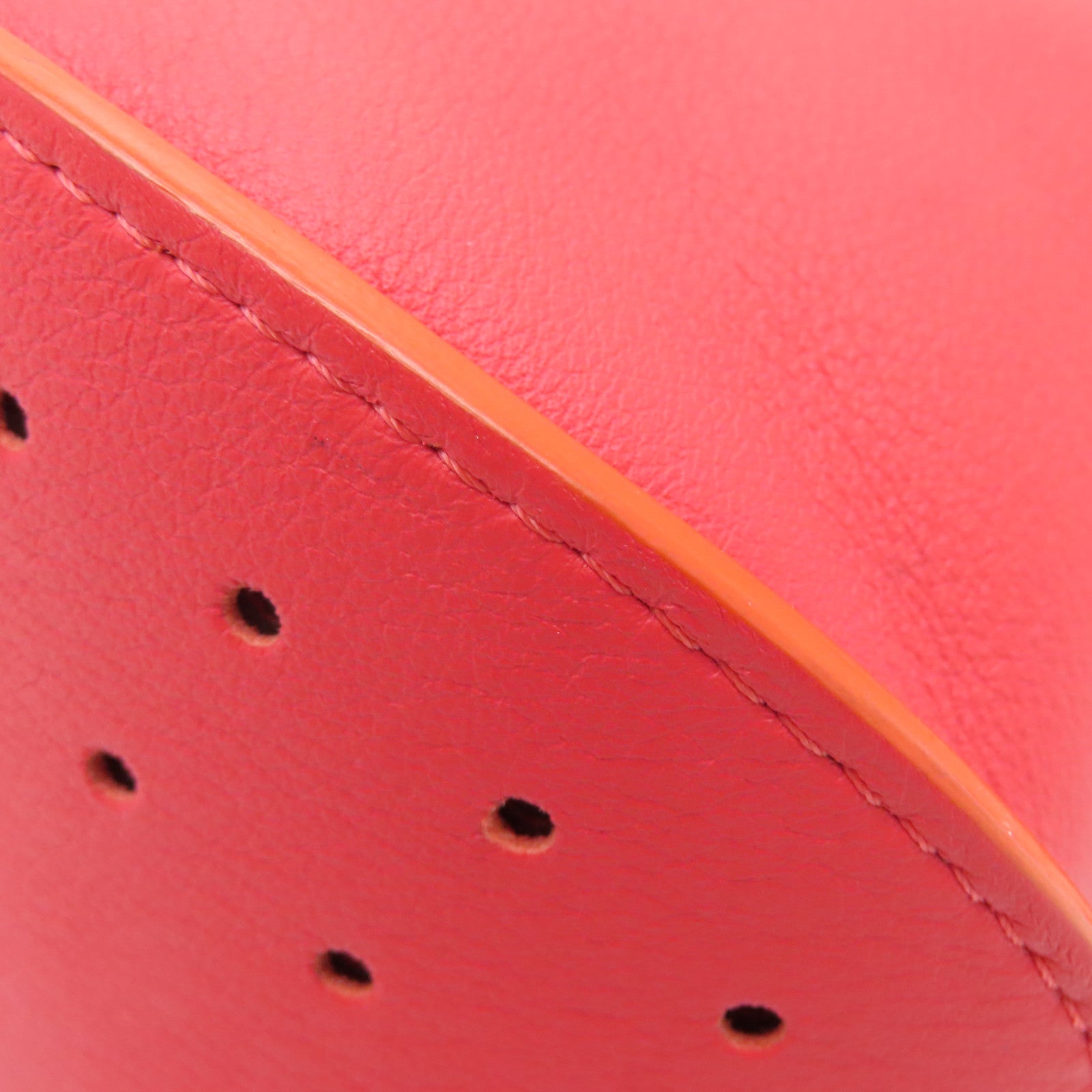 SELECTION 牛皮皮革Delvaux Shoulder Bag金扣肩背袋红色