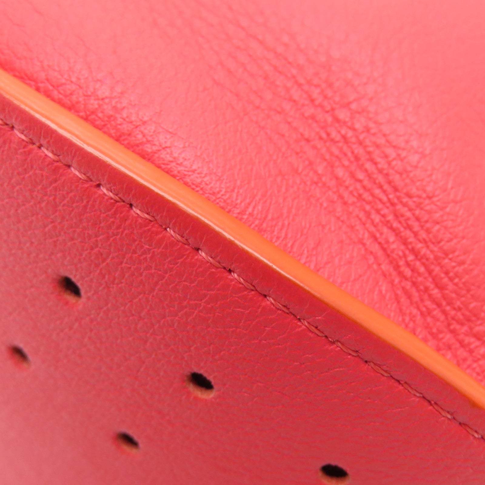 SELECTION 牛皮皮革Delvaux Shoulder Bag金扣肩背袋红色