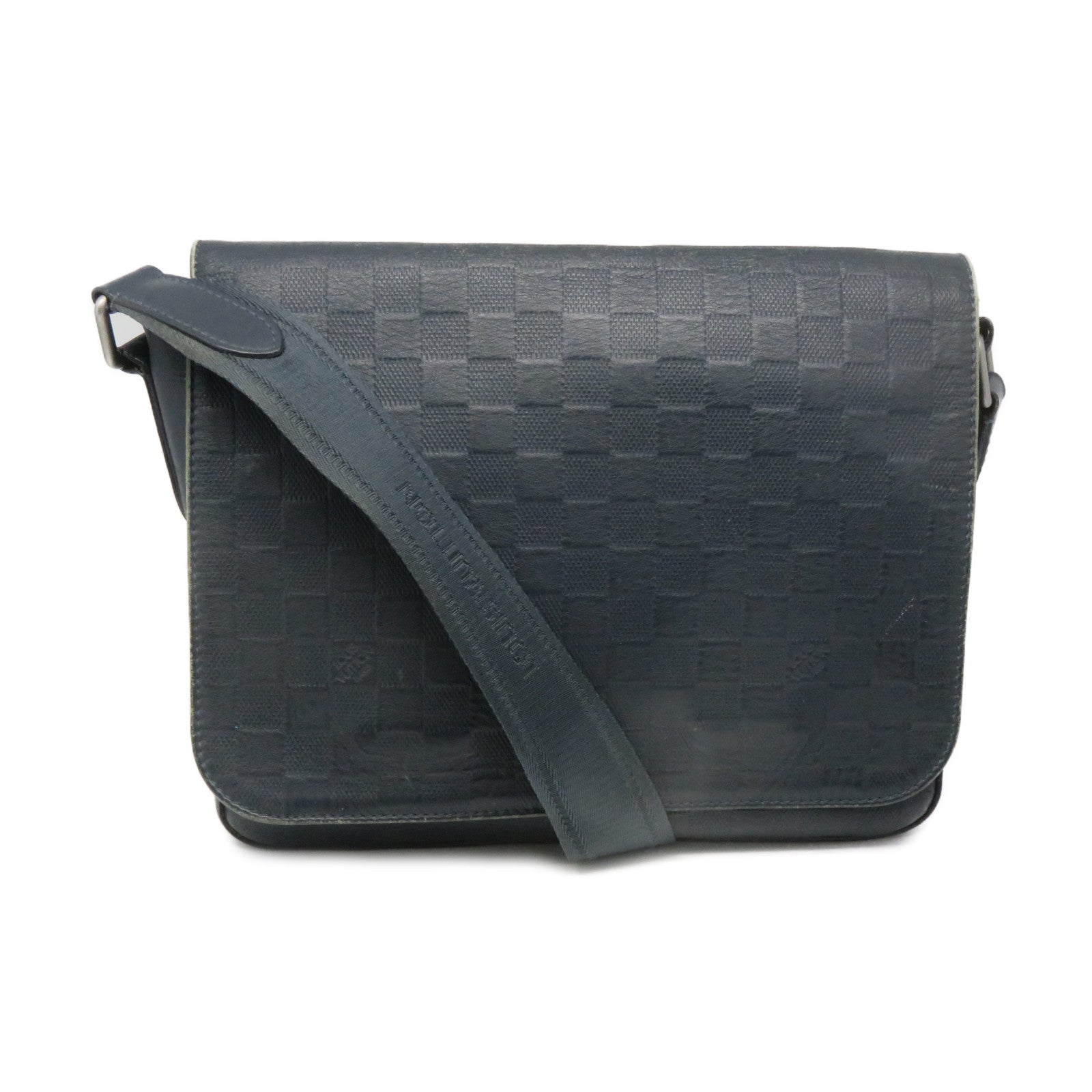 LOUIS VUITTON Damier Infini Leather Shoulder Bag Blue