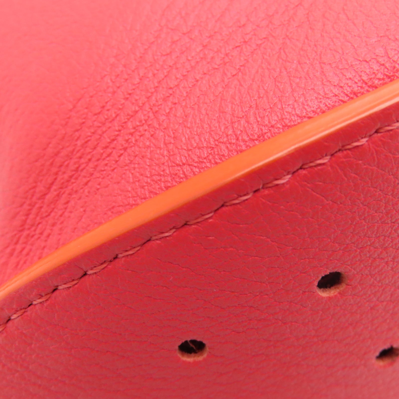 SELECTION 牛皮皮革Delvaux Shoulder Bag金扣肩背袋红色