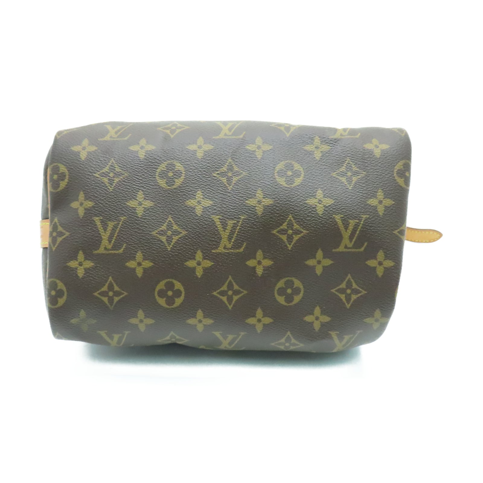 LOUIS VUITTON Monogram Speedy 25 Gold Buckle Shoulder Bag Brown