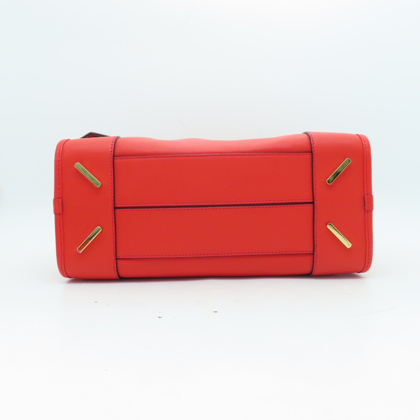 LOEWE 牛皮皮革Shoulder Bag金扣手挽肩背兩用袋紅色