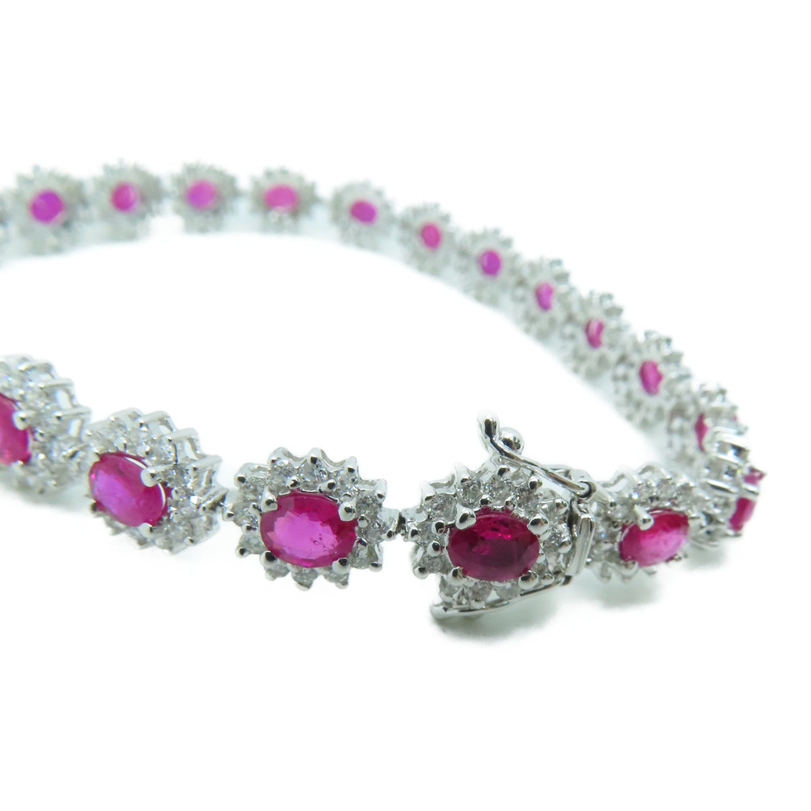 JEWELRY 【激減優惠】18K白金Ruby Bracelet 5.78ct紅寶石/2.28ct鑽石手鏈