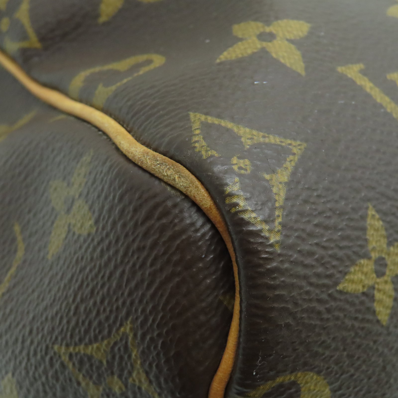 LOUIS VUITTON Monogram Speedy 25 Gold Buckle Shoulder Bag Brown