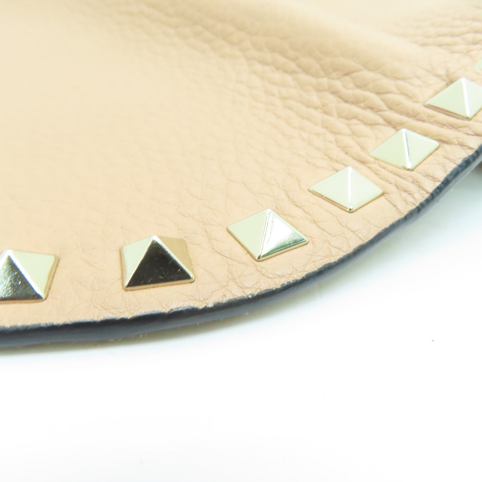 Valentino 牛皮皮革Shoulder Bag金扣肩背袋米色