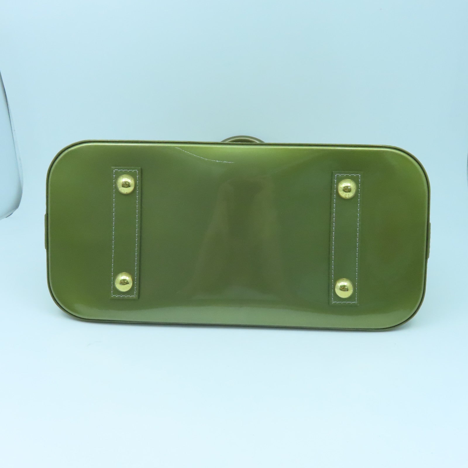 LOUIS VUITTON Monogram Vernis Alma金扣手挽袋綠色