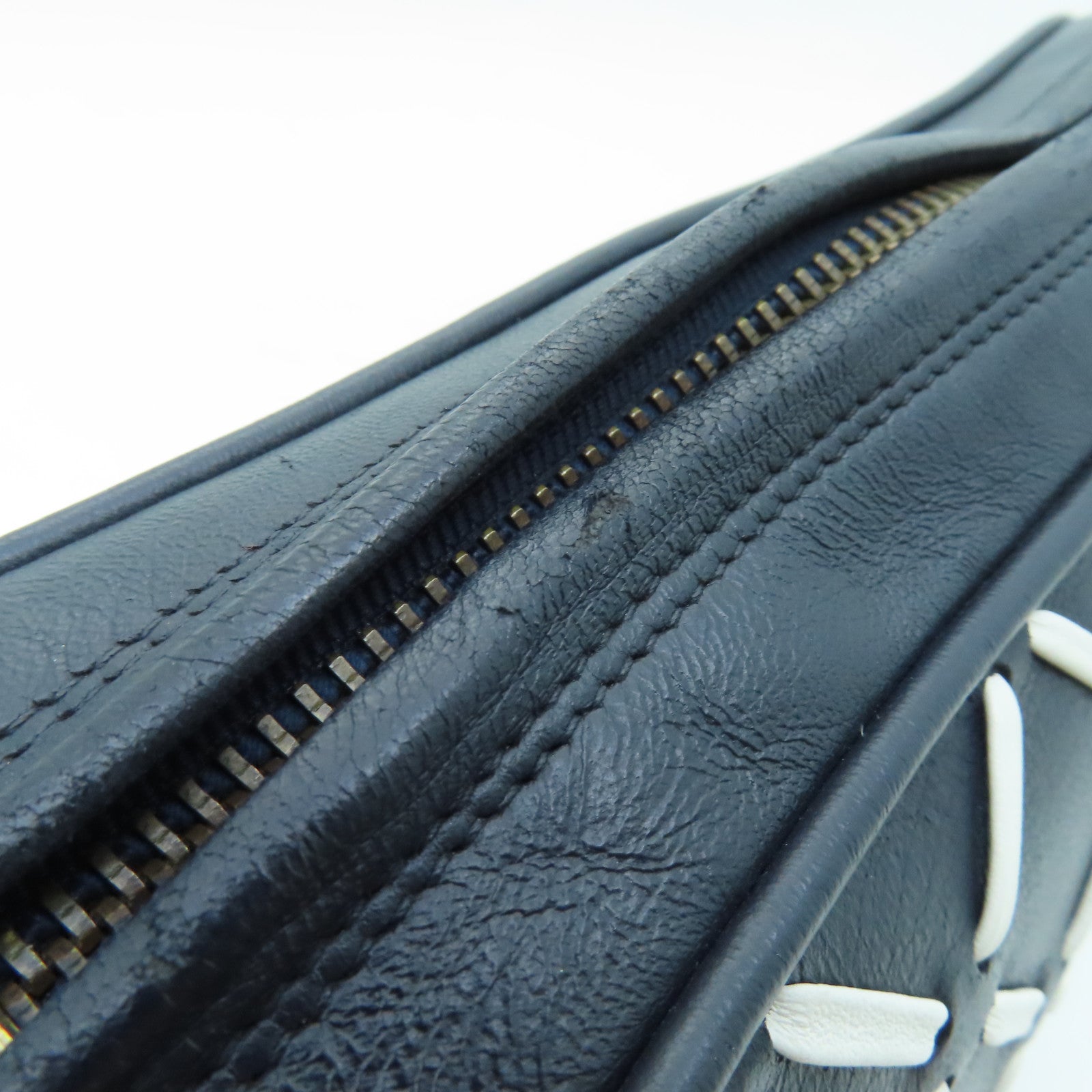CHANEL 牛皮皮革Chain Shoulder Bag金扣鏈帶肩背袋深藍色
