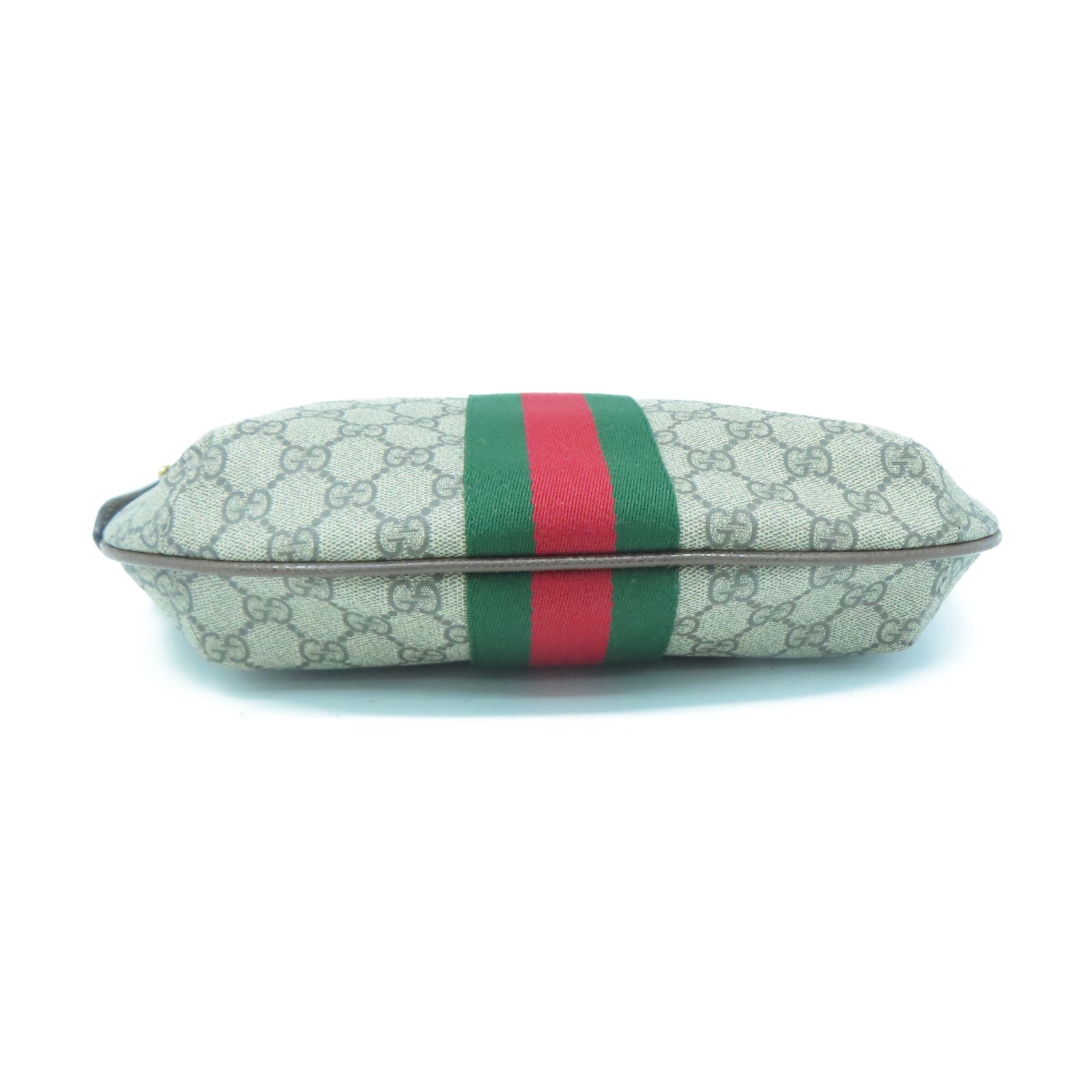 GUCCI 塗層帆布金扣肩背袋棕色