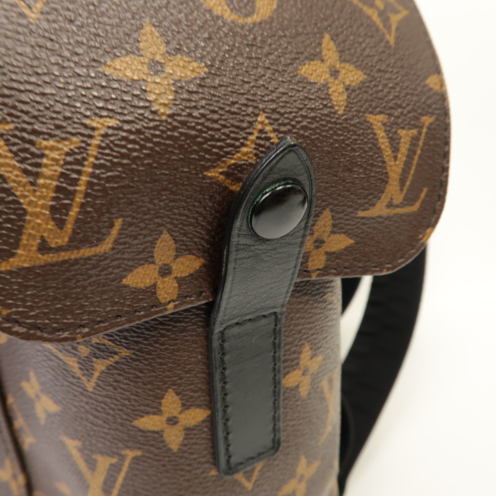 LOUIS VUITTON Monogram Macassar Christopher MM Backpack銀扣背包啡色/黑色
