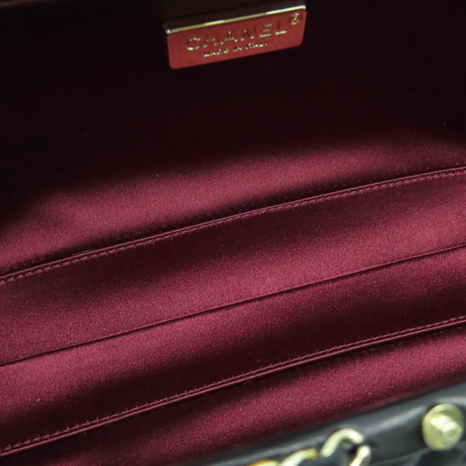 CHANEL 菱格羊皮皮革Clutch with Chain金扣鏈帶肩背袋黑色