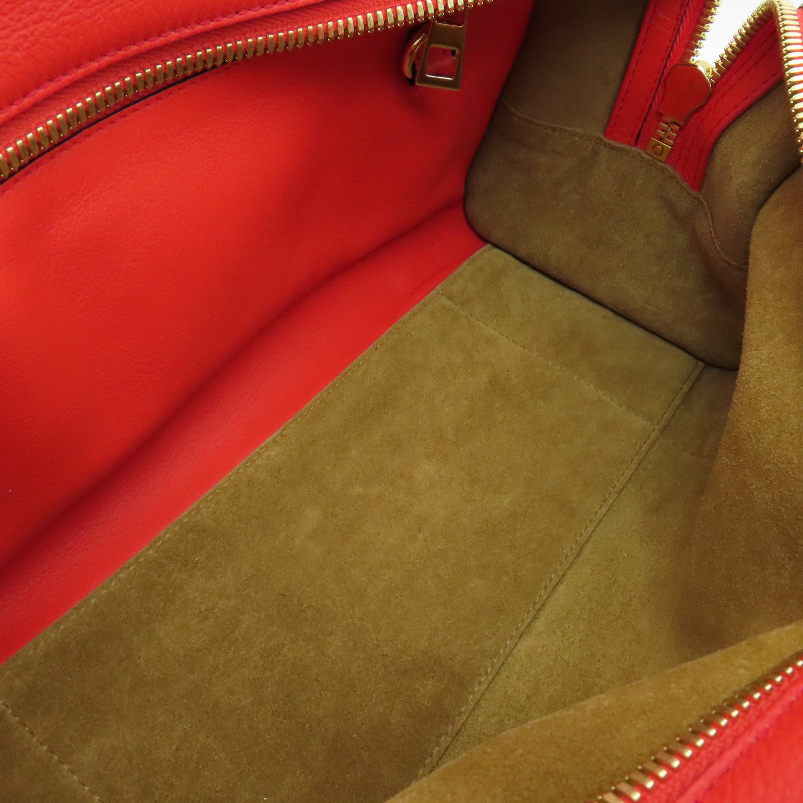 LOEWE 牛皮皮革Shoulder Bag金扣手挽肩背兩用袋紅色