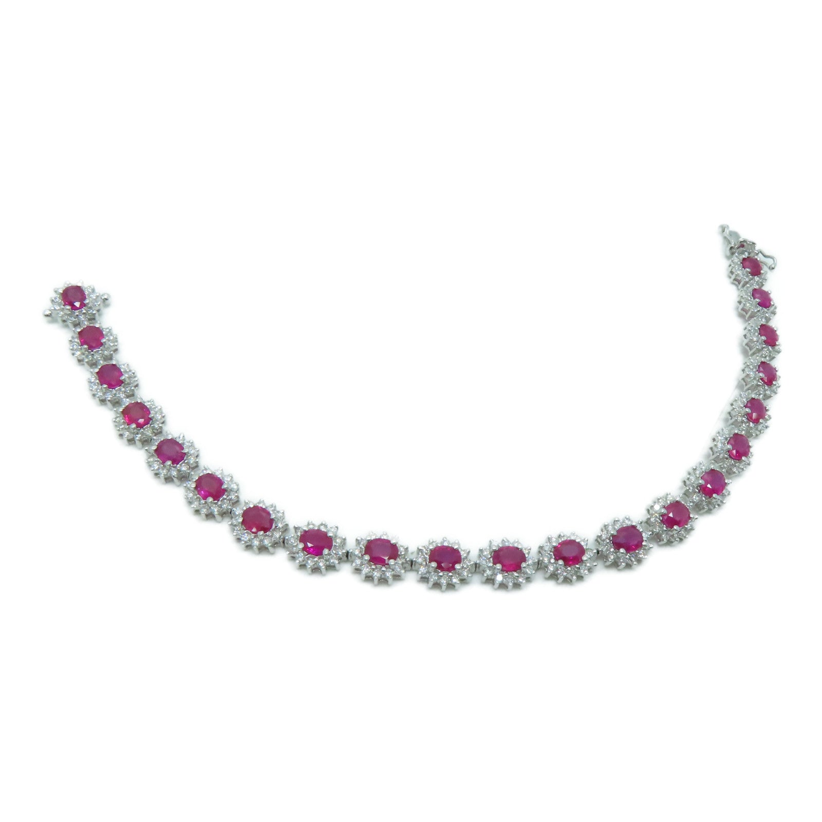 JEWELRY 【激減優惠】18K白金Ruby Bracelet 5.78ct紅寶石/2.28ct鑽石手鏈