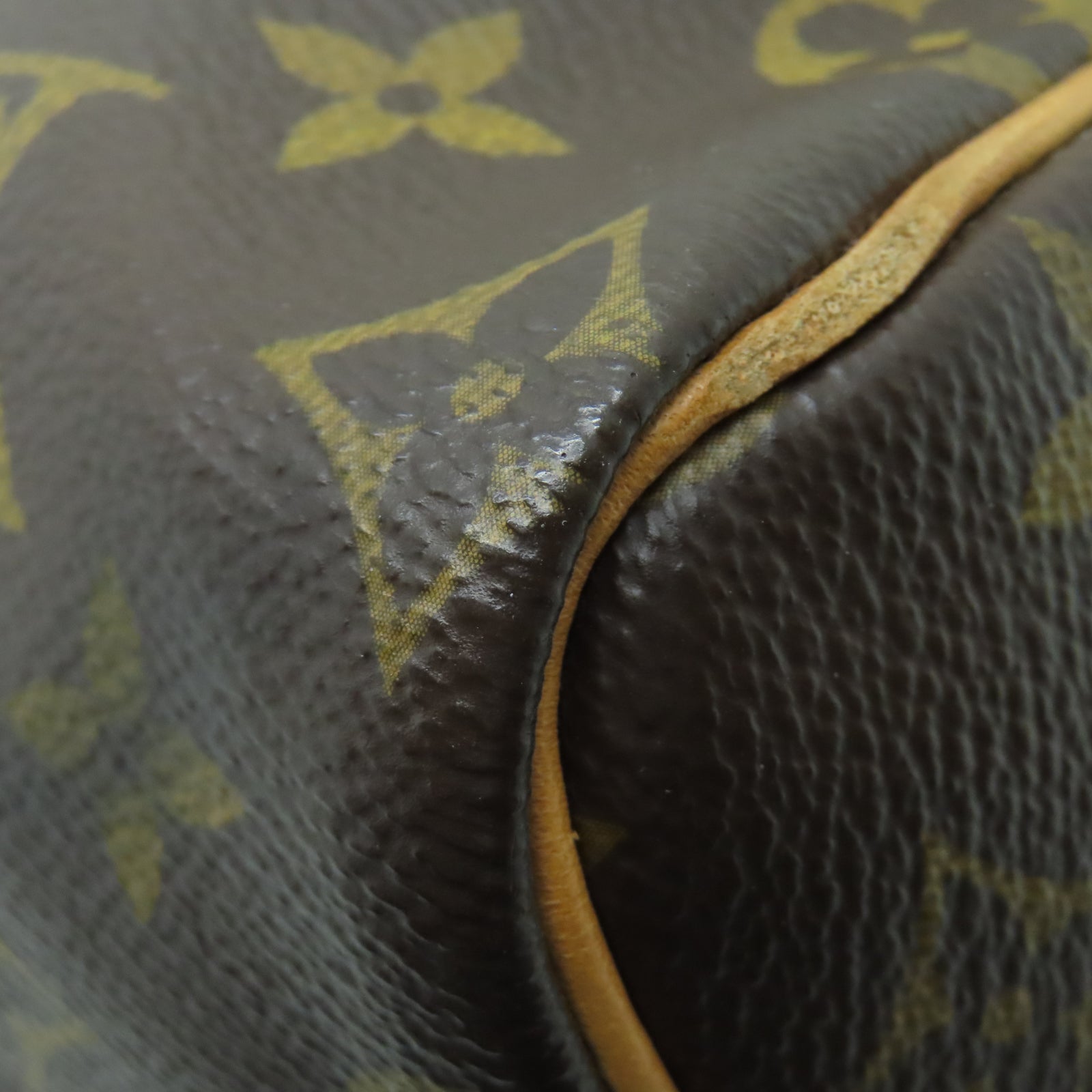 LOUIS VUITTON Monogram Speedy 25 Gold Buckle Shoulder Bag Brown