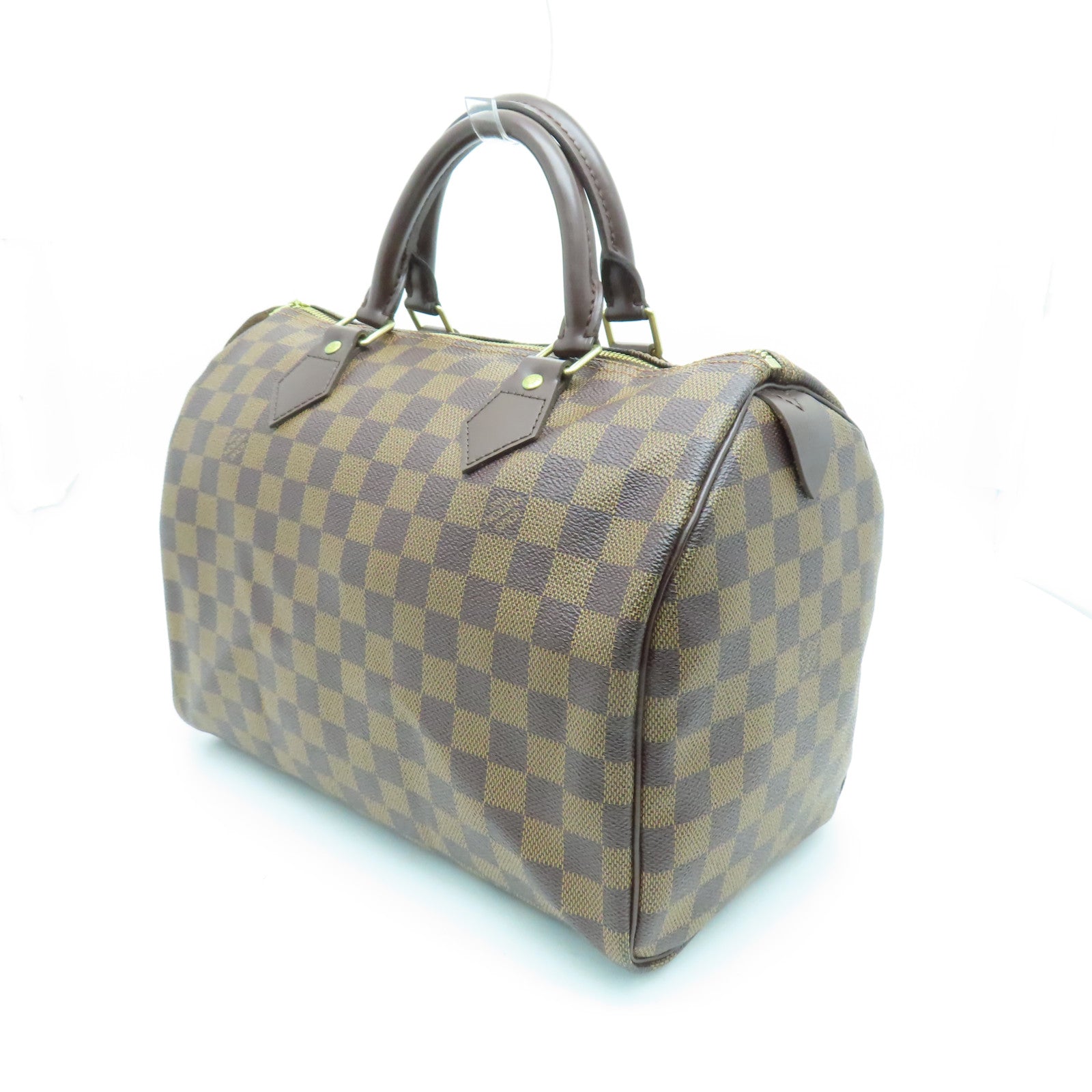 LOUIS VUITTON Damier Ebene Speedy 30金扣手挽袋啡色