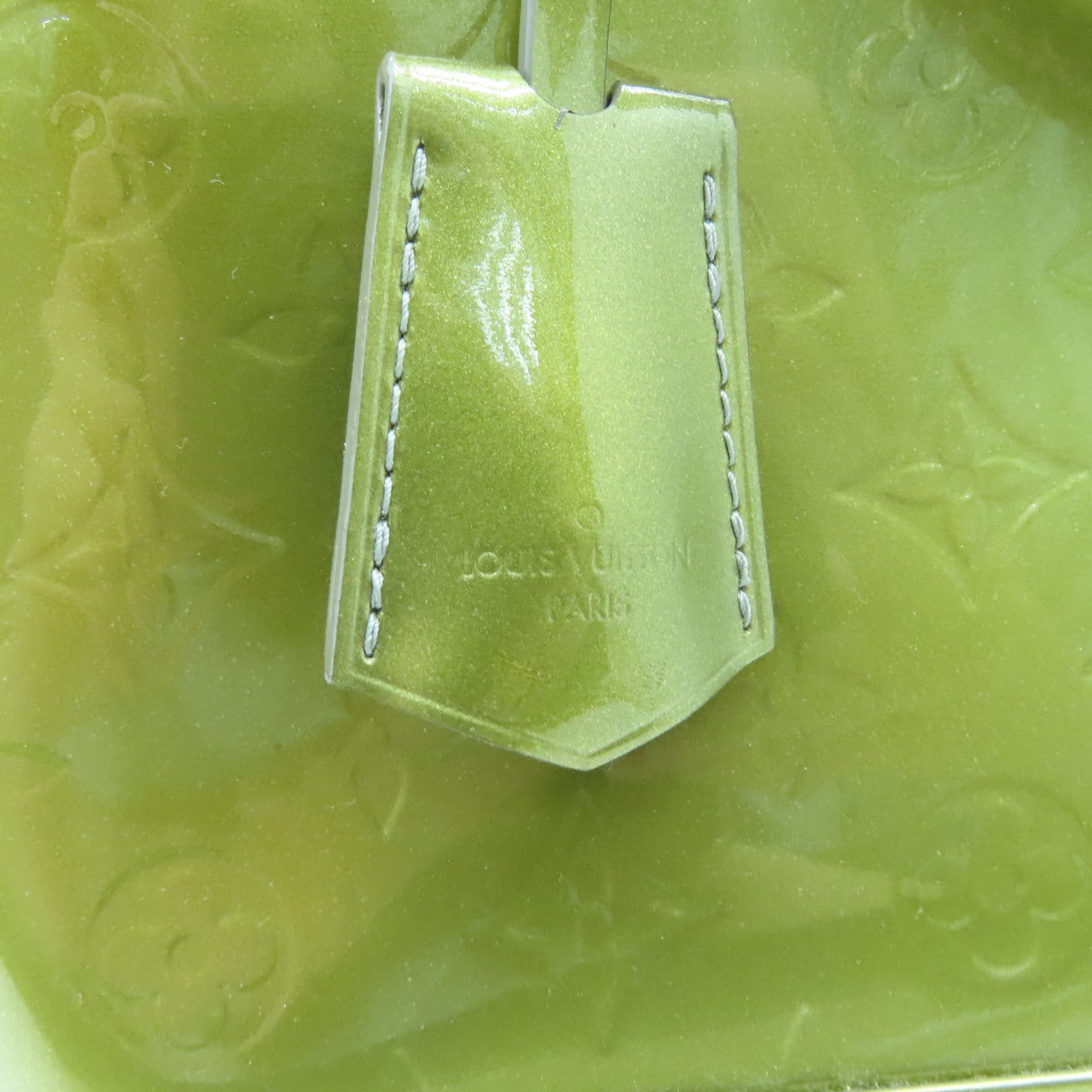 LOUIS VUITTON Monogram Vernis Alma金扣手挽袋綠色
