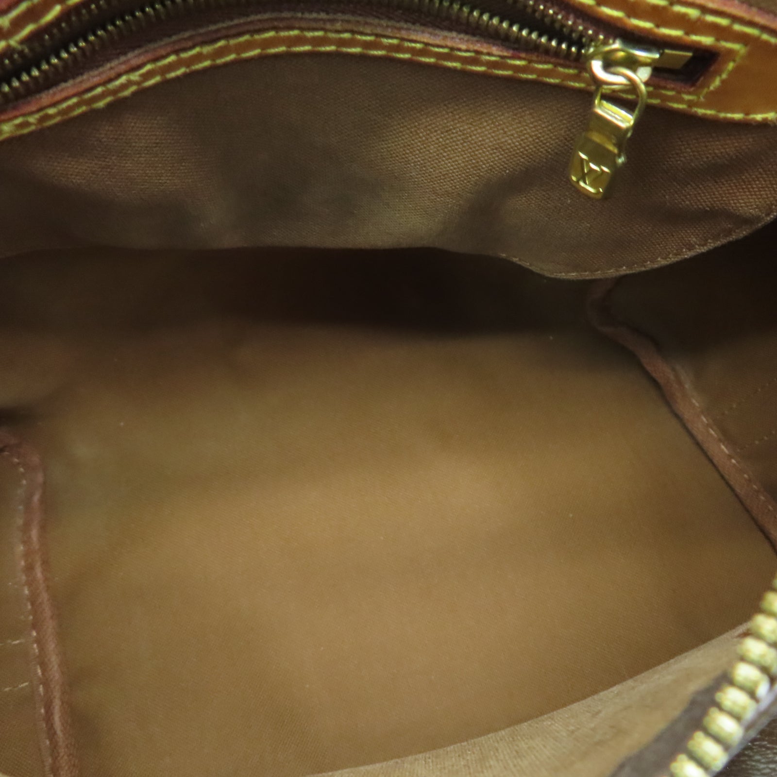 LOUIS VUITTON Monogram Speedy 25 Gold Buckle Shoulder Bag Brown