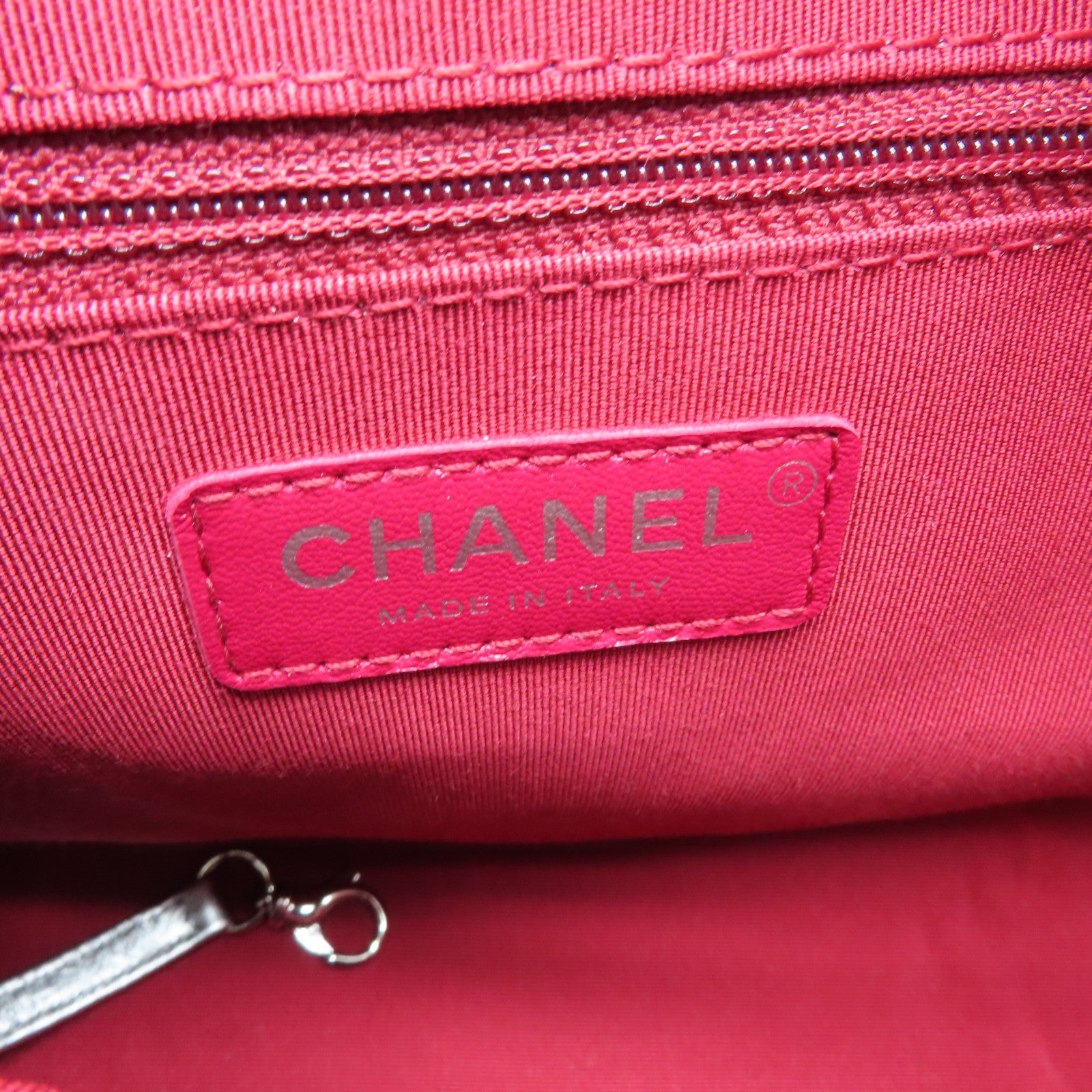 CHANEL cowhide leather Gabrielle gold and silver buckle shoulder bag silver