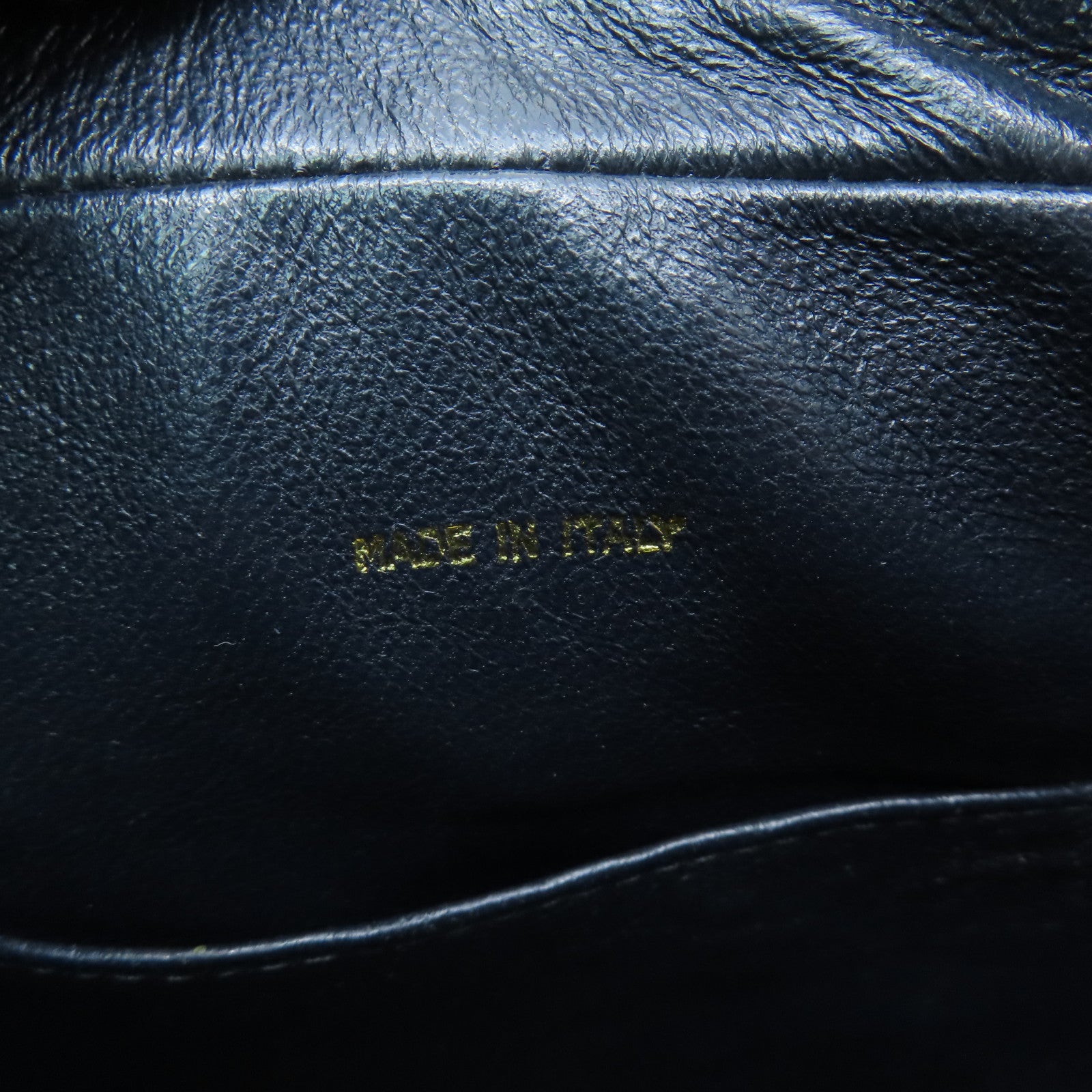 CHANEL 牛皮皮革Chain Shoulder Bag金扣鏈帶肩背袋深藍色