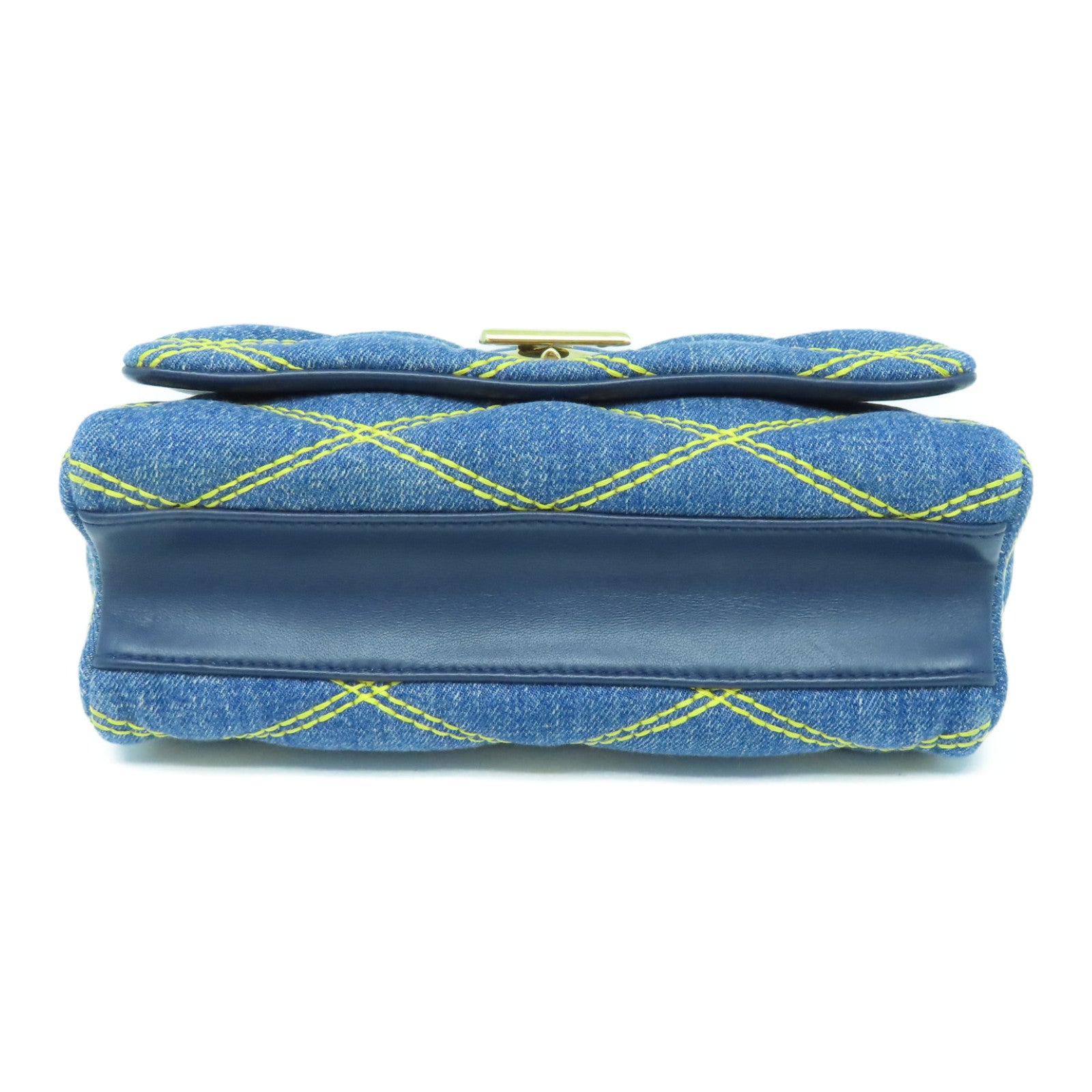 LOUIS VUITTON Lingge Damier Jeans ジgo-14 PM Shoulder Bag Gold Buckle Chain Belt Shoulder Bag Blue