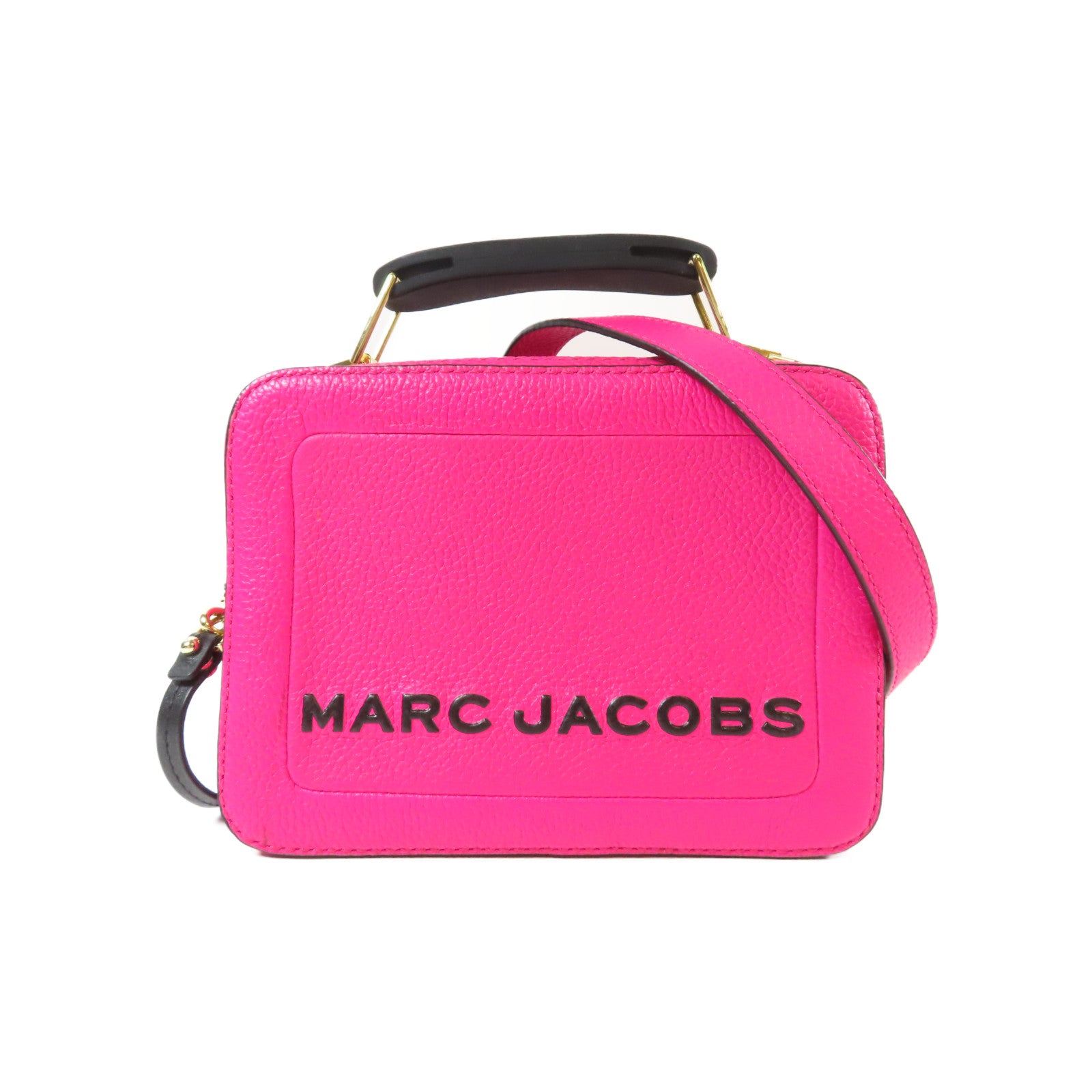 MARC JACOBS 牛皮皮革2 Way Shoulder金扣手挽肩背兩用袋粉紅色