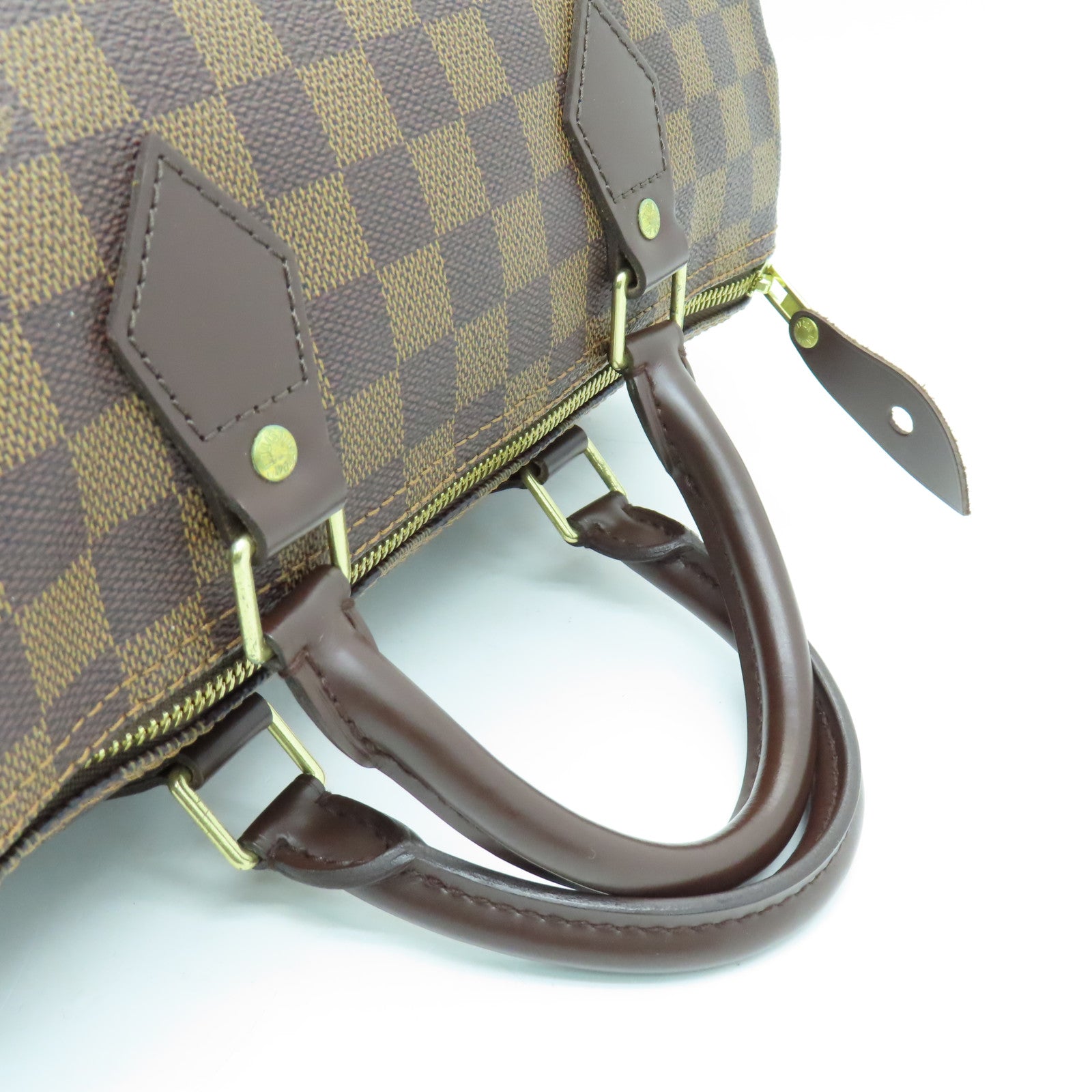 LOUIS VUITTON Damier Ebene Speedy 30金扣手挽袋啡色