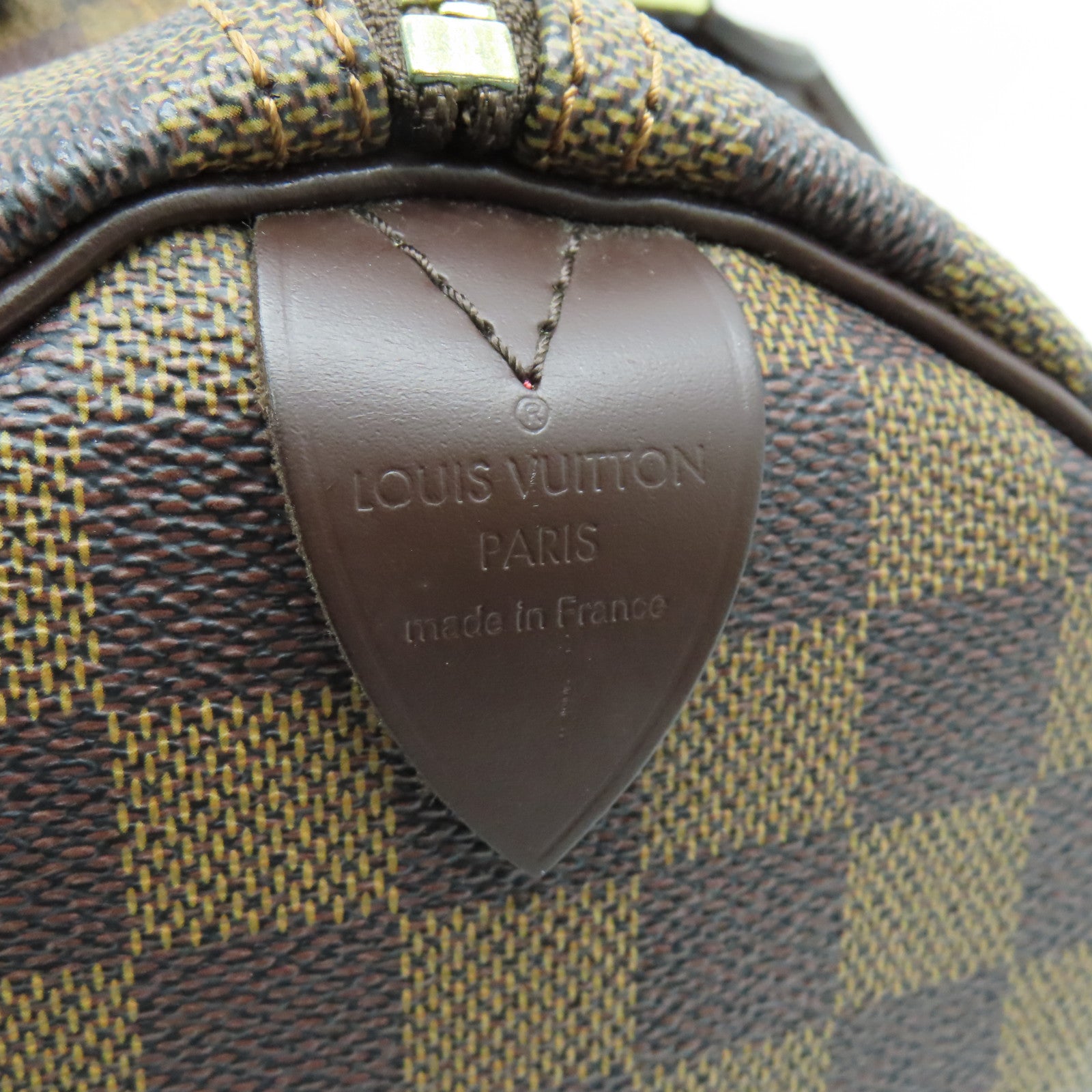 LOUIS VUITTON Damier Ebene Speedy 30金扣手挽袋啡色