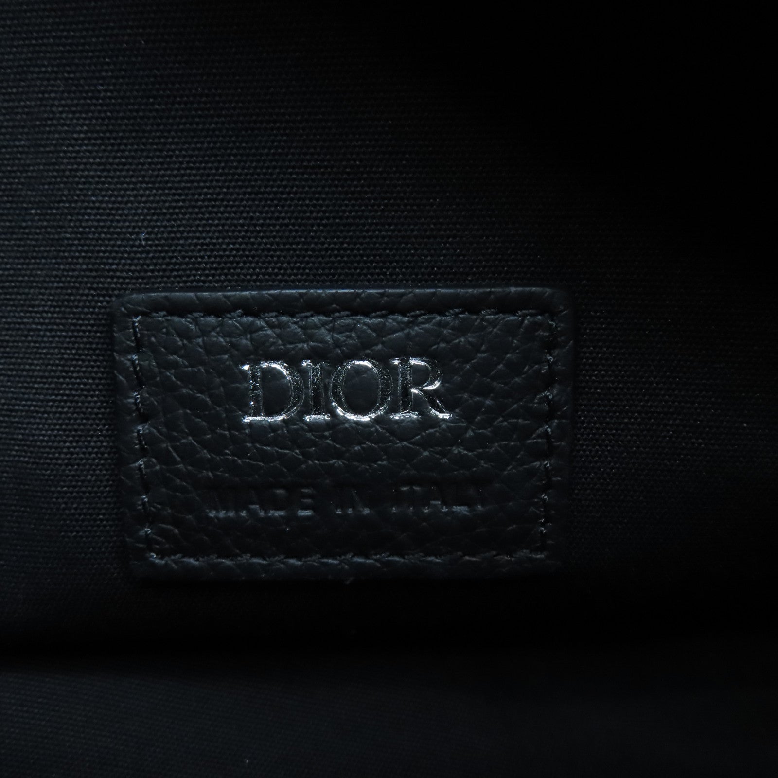 Dior Canvas Saddle Bag Silver Buckle Handle Shoulder Bag Blue Beige