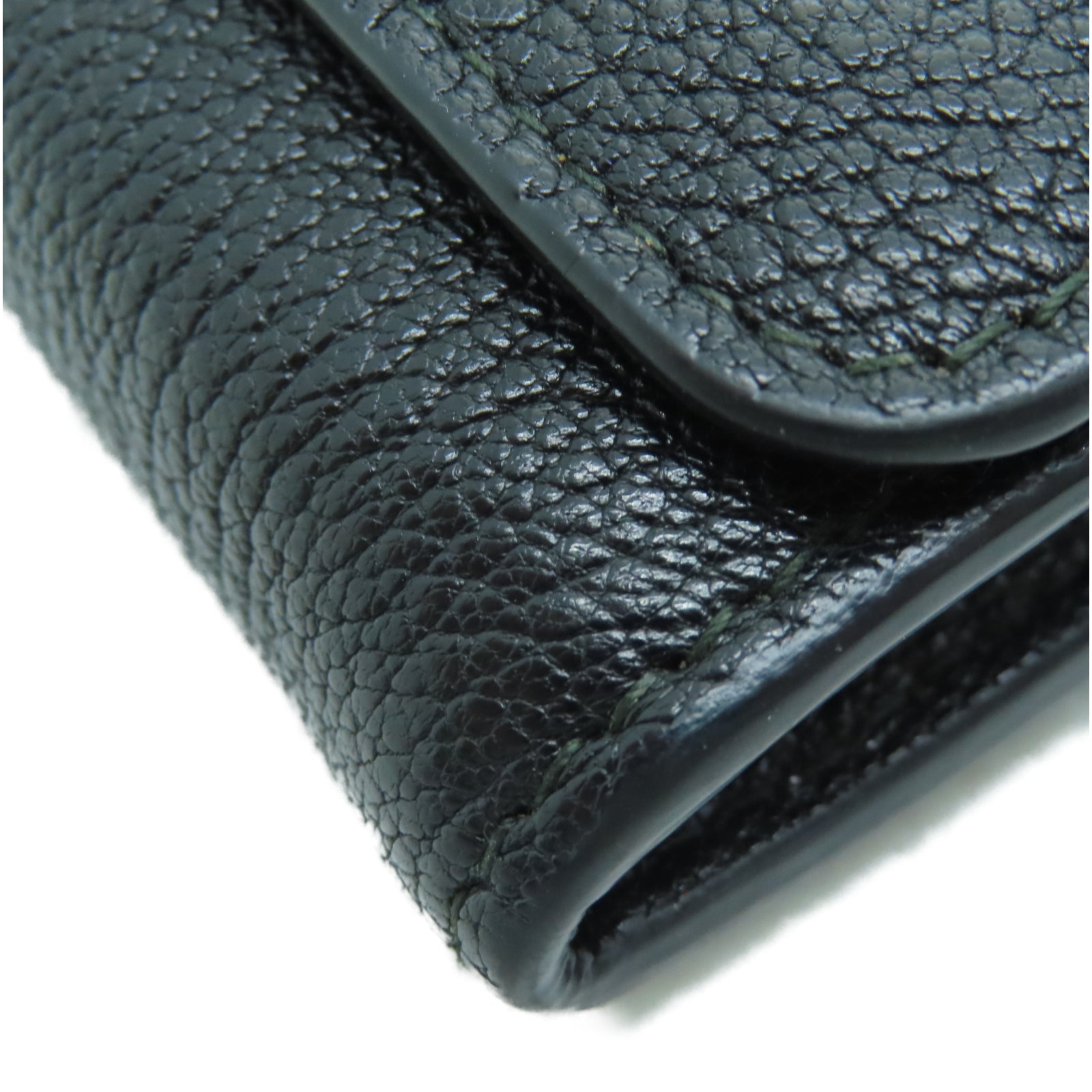 Miu Miu Sheepskin Leather Long Wallet Gold Buckle Long Wallet Black