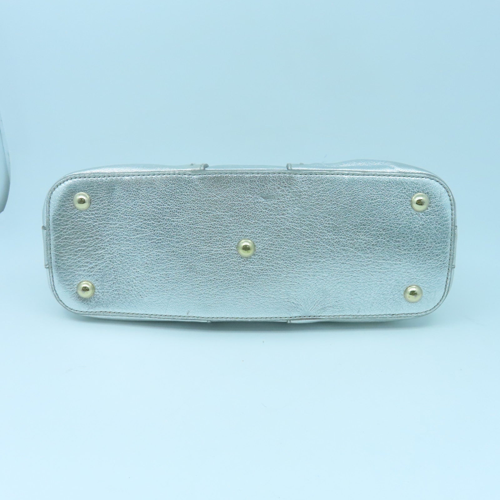 YVES SAINT LAURENT 牛皮皮革Shoulder Bag金扣肩背袋銀色
