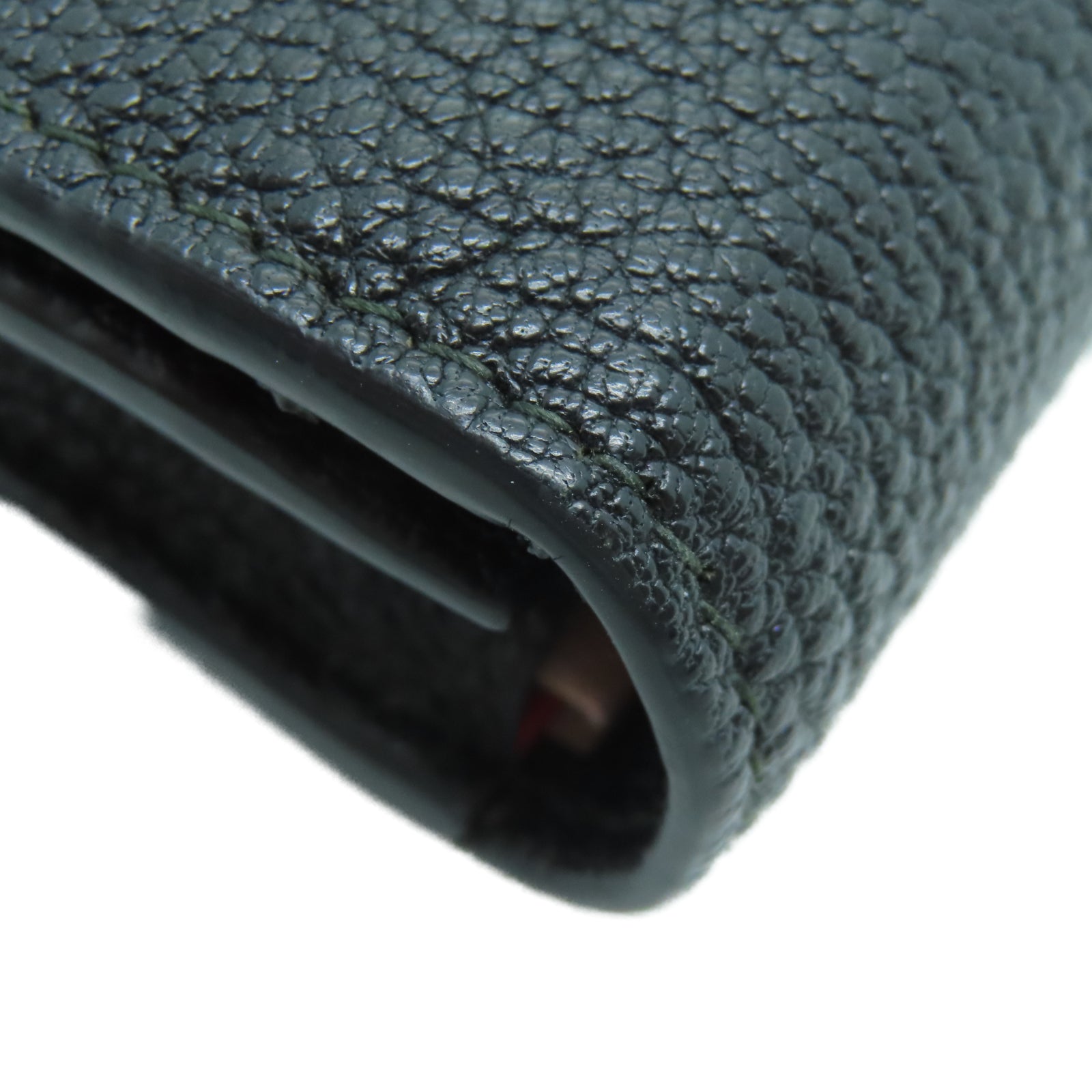 Miu Miu Sheepskin Leather Long Wallet Gold Buckle Long Wallet Black