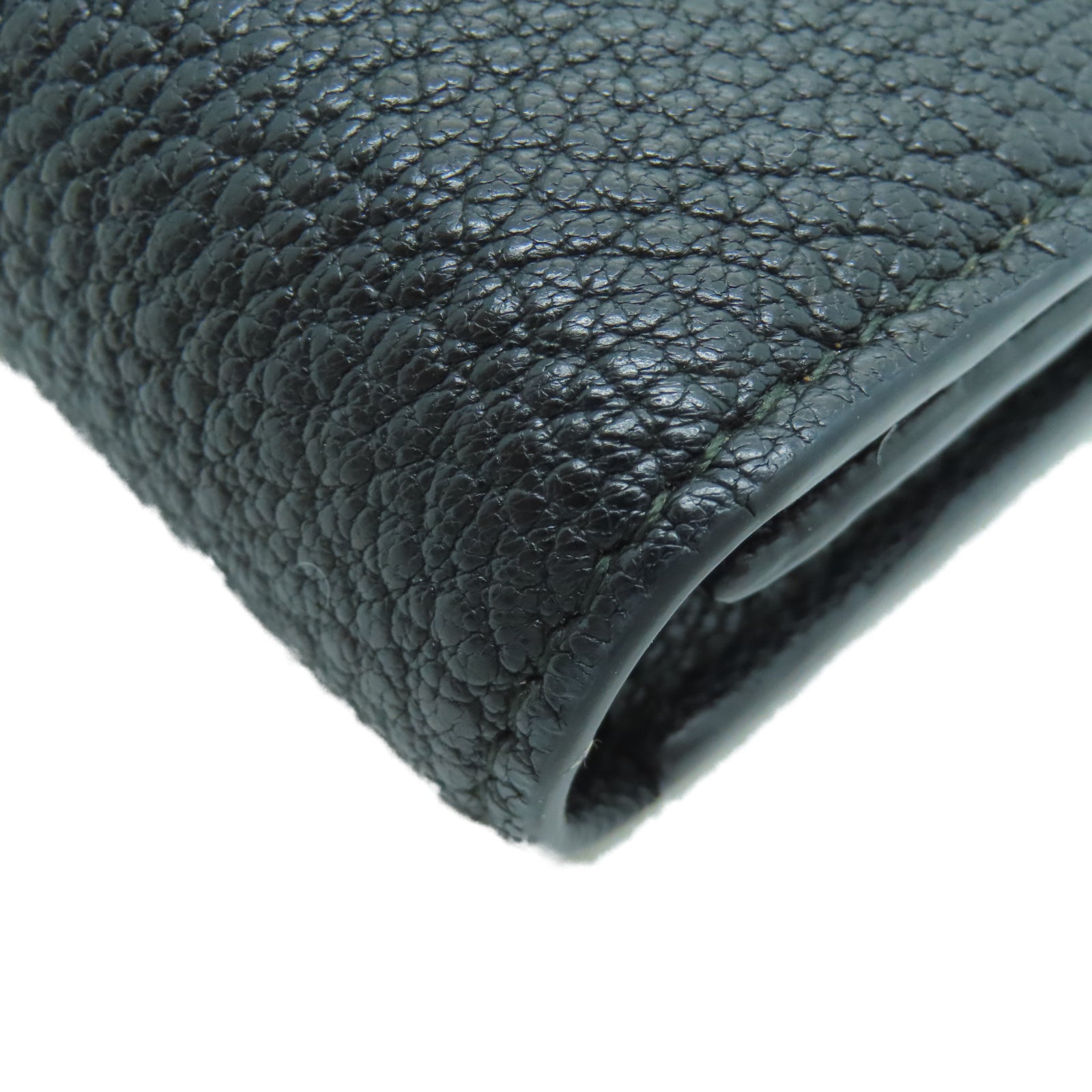 Miu Miu Sheepskin Leather Long Wallet Gold Buckle Long Wallet Black