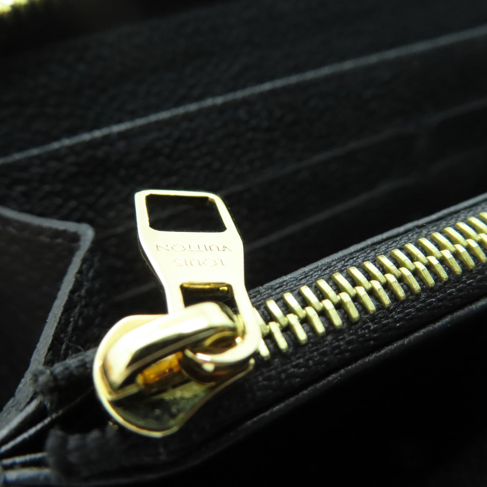 LOUIS VUITTON Monogram Empreinte Zipper Long Wallet金扣長錢包黑色