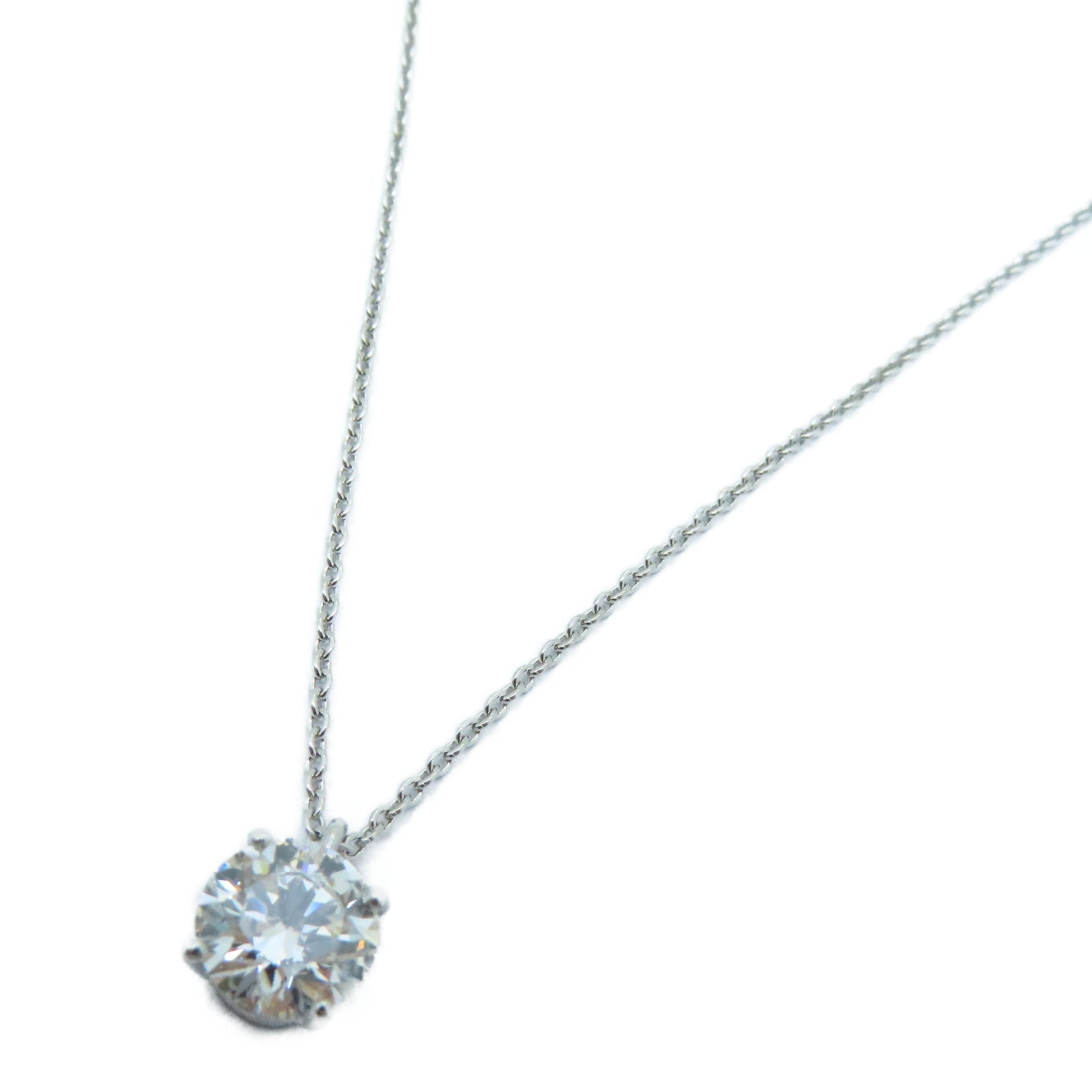 TIFFANY&amp;CO [Shock Reduction Offer] PT950 Platinum Diamond Necklace 1.20ct Diamond Necklace