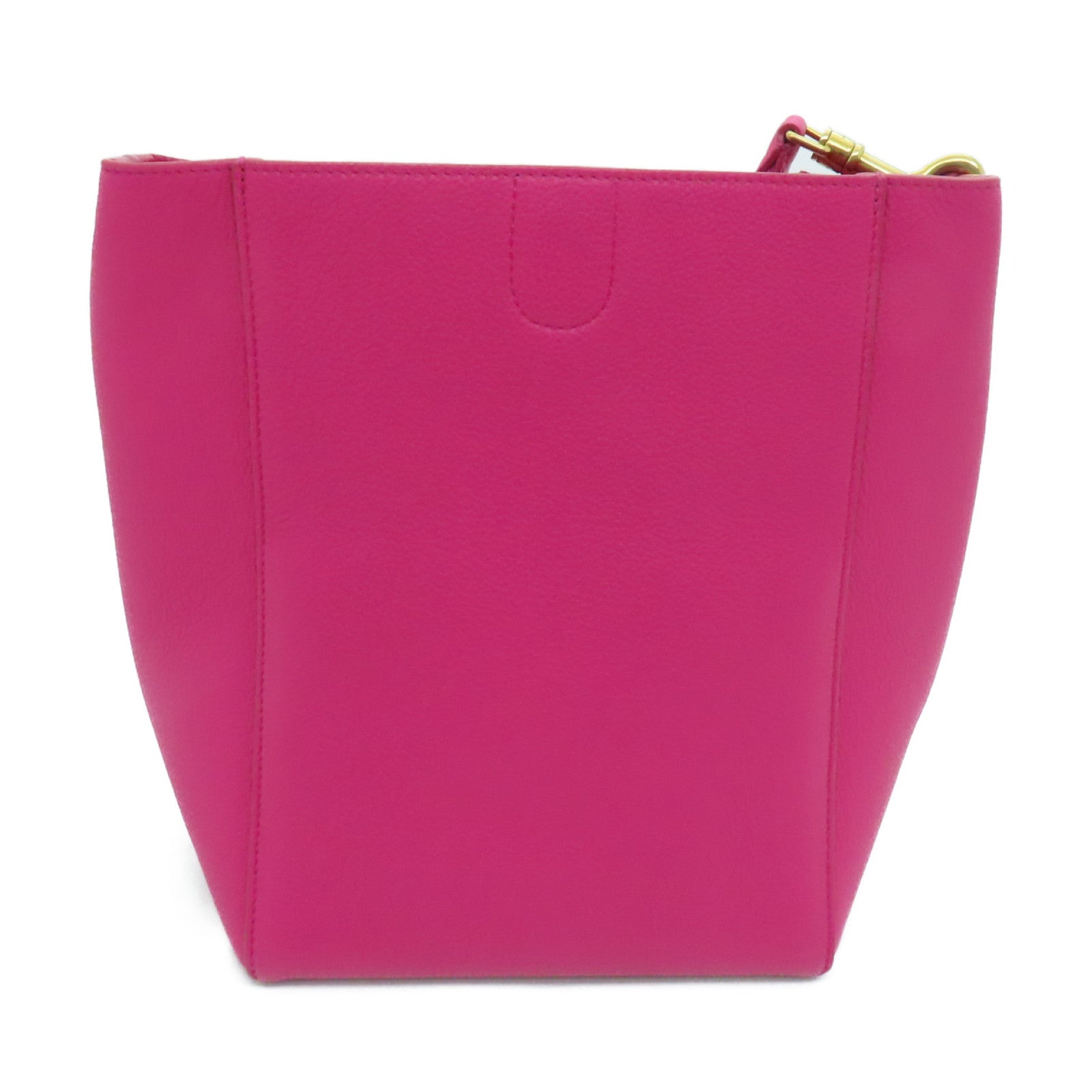 CELINE 牛皮皮革Sangle Bucket Small金扣肩背袋粉紅色