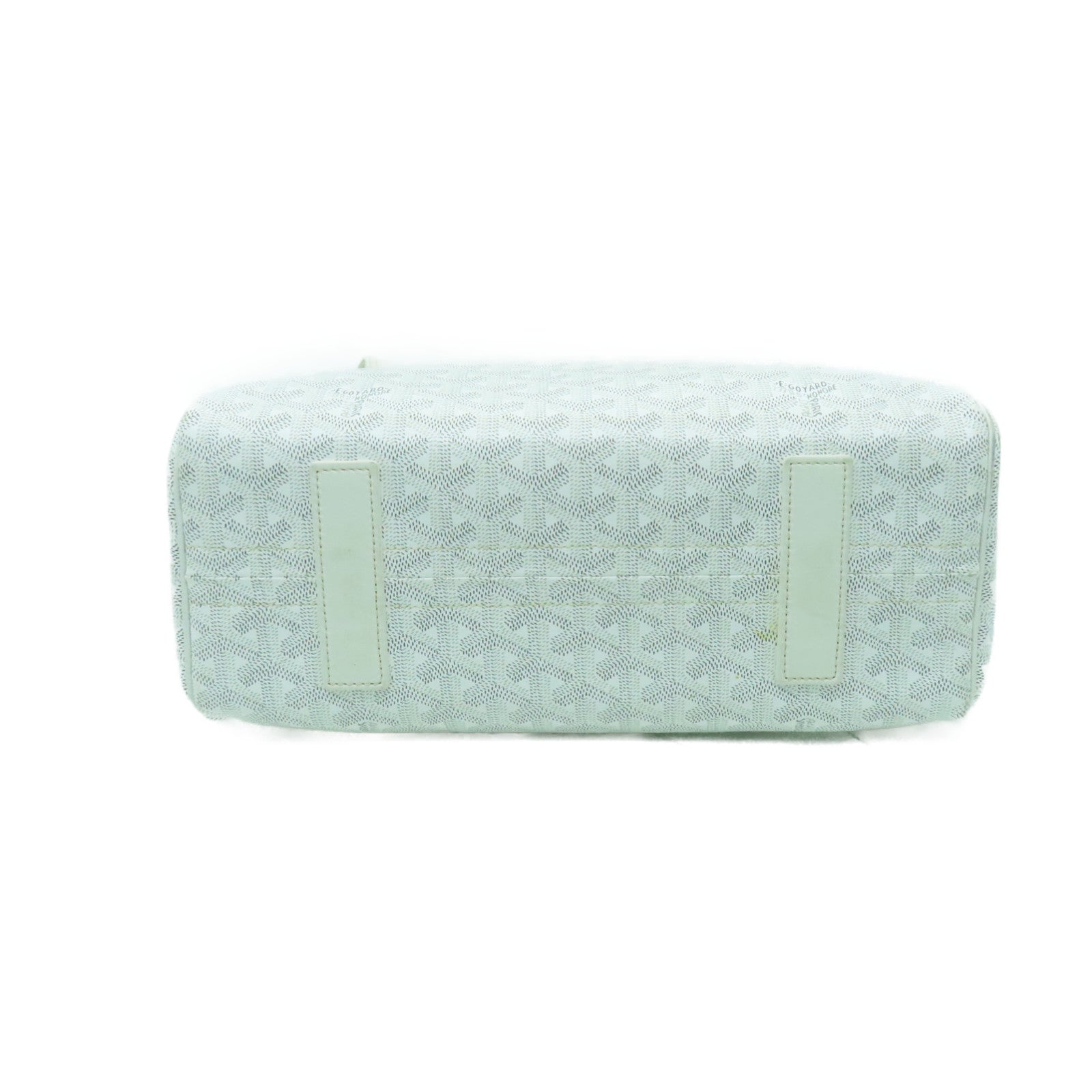 GOYARD 塗層帆布/皮革Rouette銀扣肩背袋白色