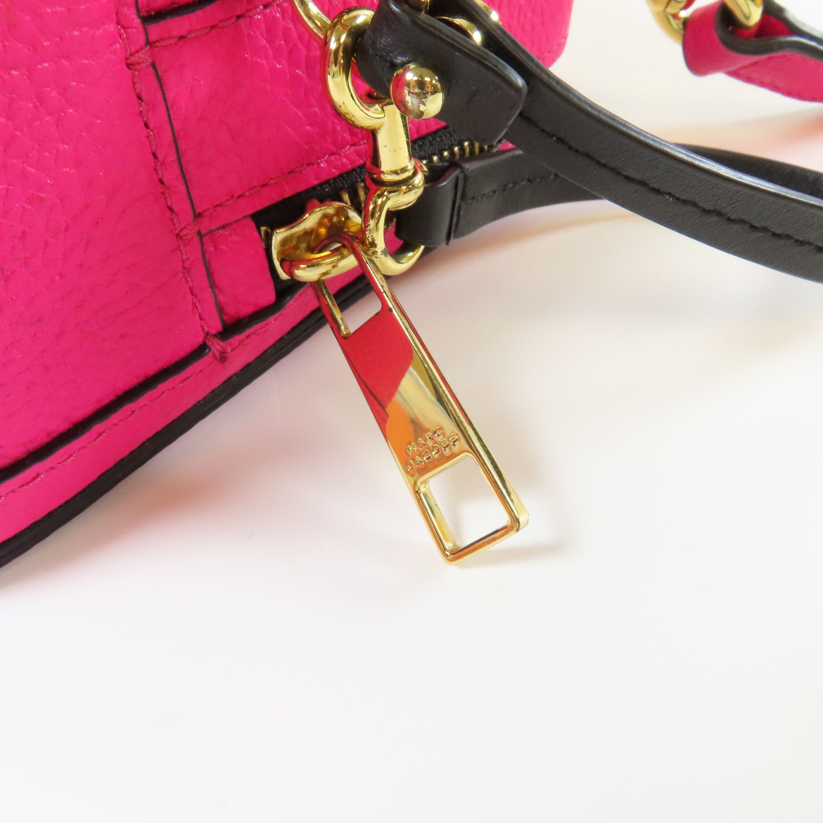 MARC JACOBS 牛皮皮革2 Way Shoulder金扣手挽肩背兩用袋粉紅色
