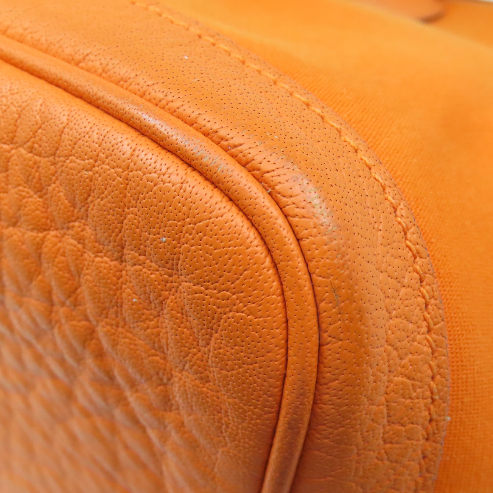 HERMES 帆布Garden Party PM銀扣手挽袋橙色