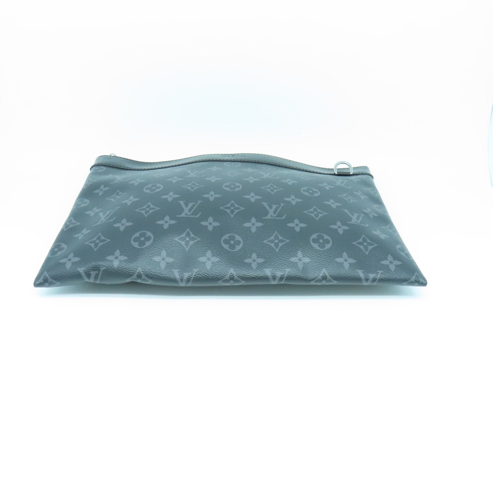 LOUIS VUITTON Monogram Eclipse Discovery Pochette銀扣手拿包黑色