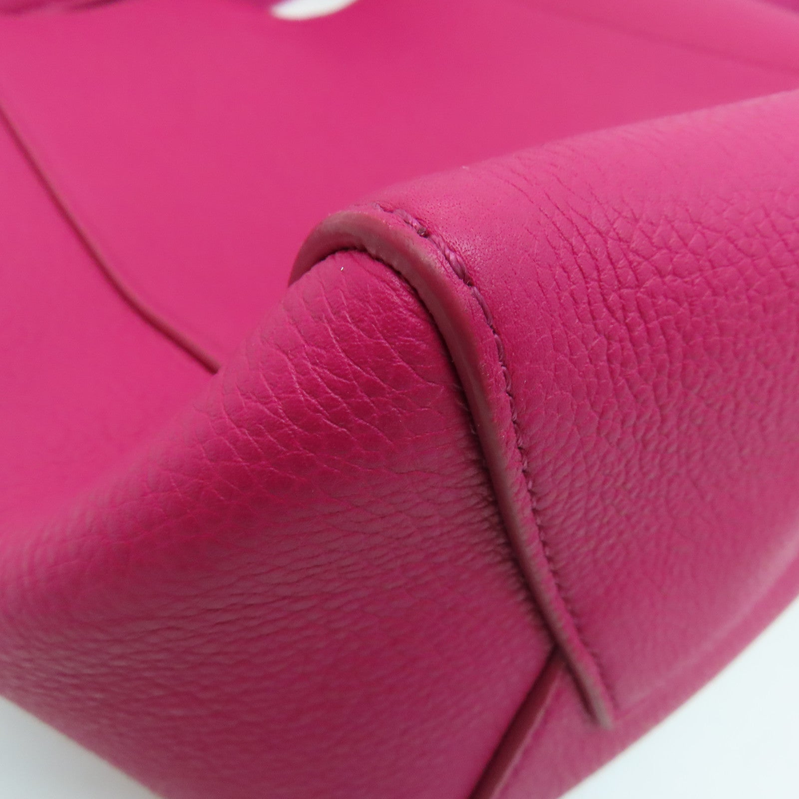 CELINE 牛皮皮革Sangle Bucket Small金扣肩背袋粉紅色