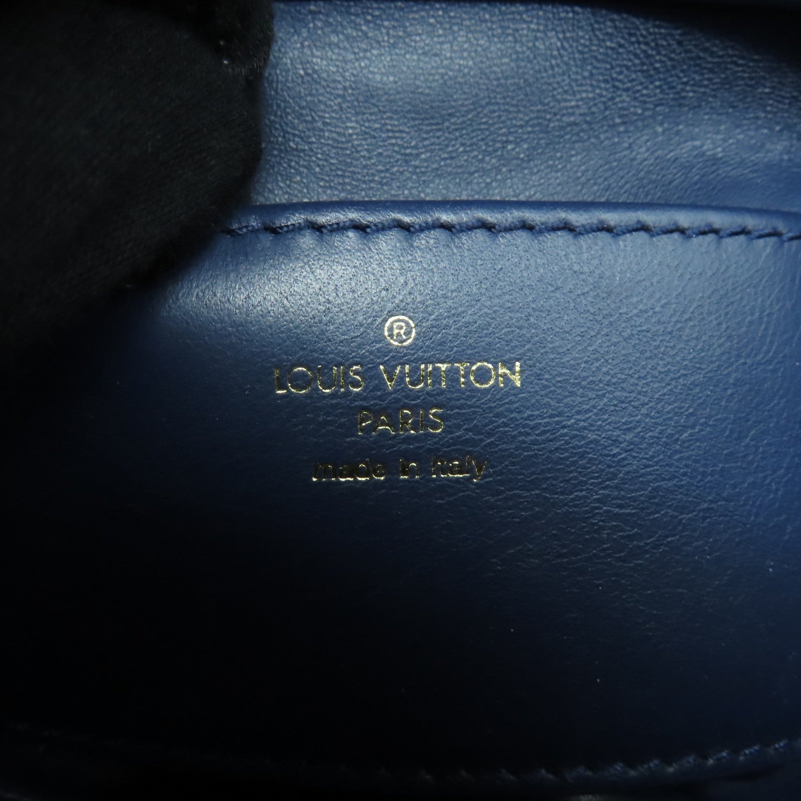 LOUIS VUITTON Lingge Damier Jeans ジgo-14 PM Shoulder Bag Gold Buckle Chain Belt Shoulder Bag Blue