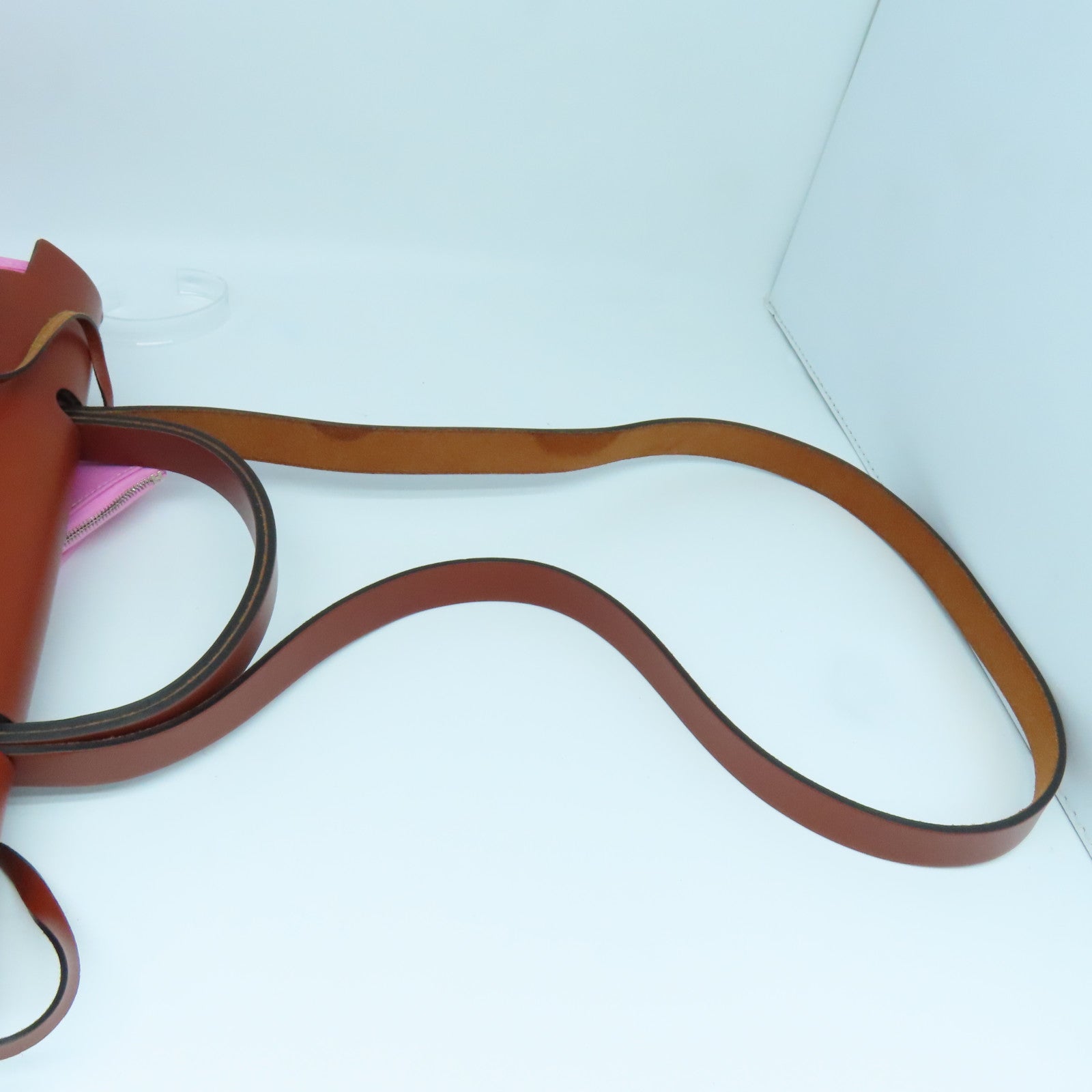 HERMES canvas Herbag PM silver buckle handle shoulder bag Rose Azalee/pink