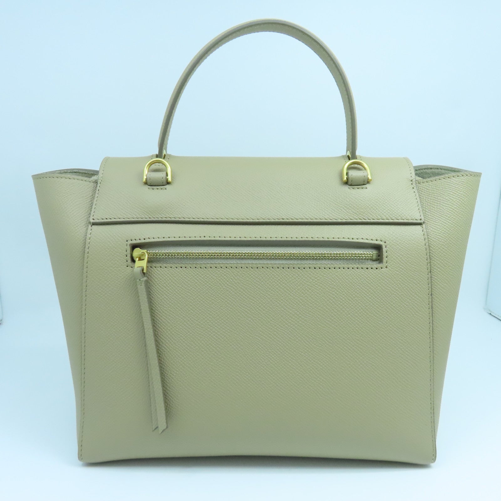 CELINE 牛皮皮革Micro Belt Bag金扣手挽肩背兩用袋奶茶色