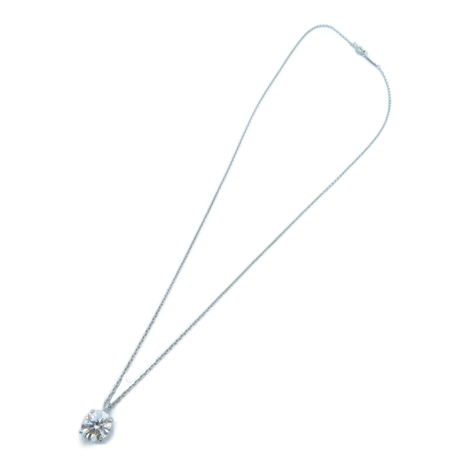 TIFFANY&amp;CO [Shock Reduction Offer] PT950 Platinum Diamond Necklace 1.20ct Diamond Necklace
