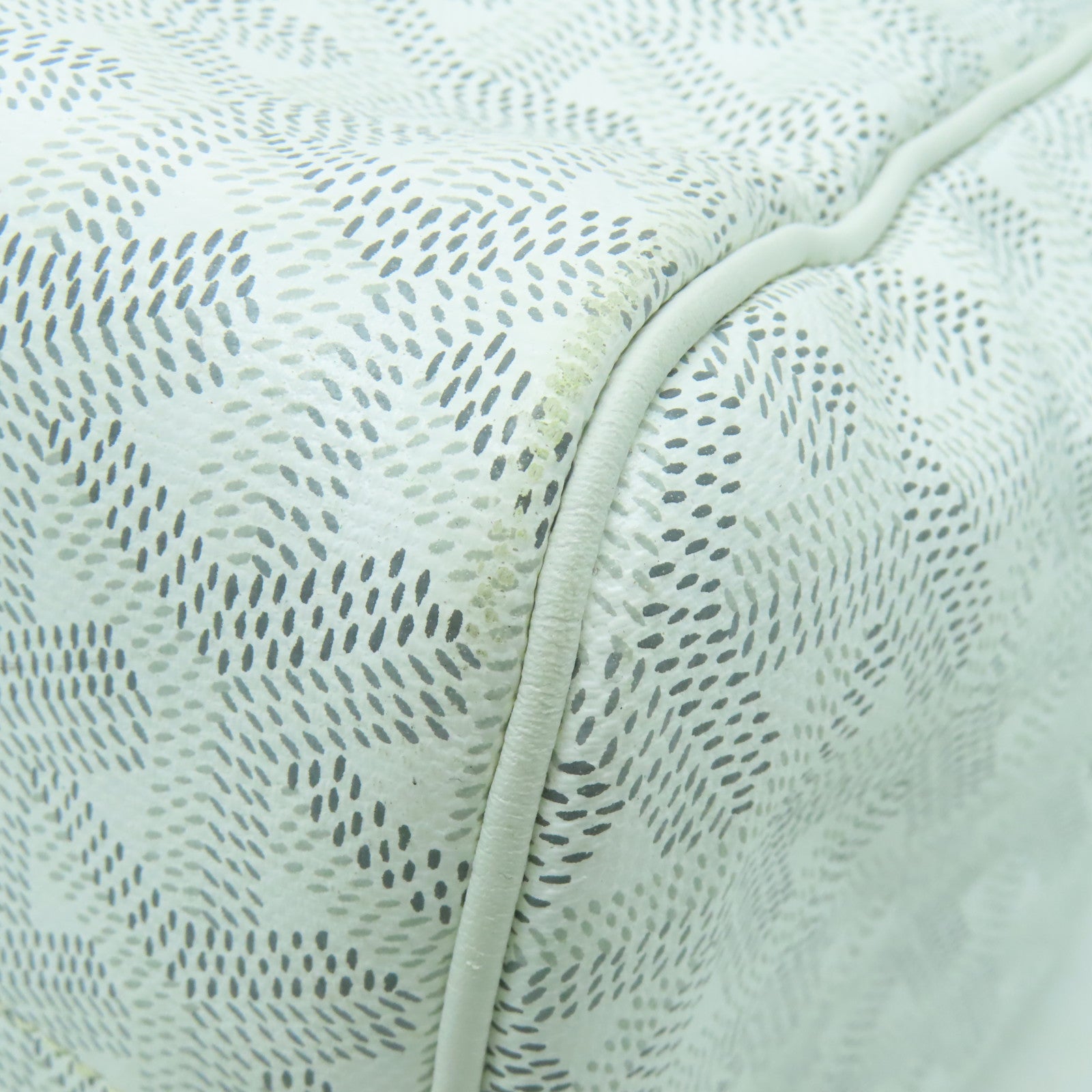 GOYARD 塗層帆布/皮革Rouette銀扣肩背袋白色