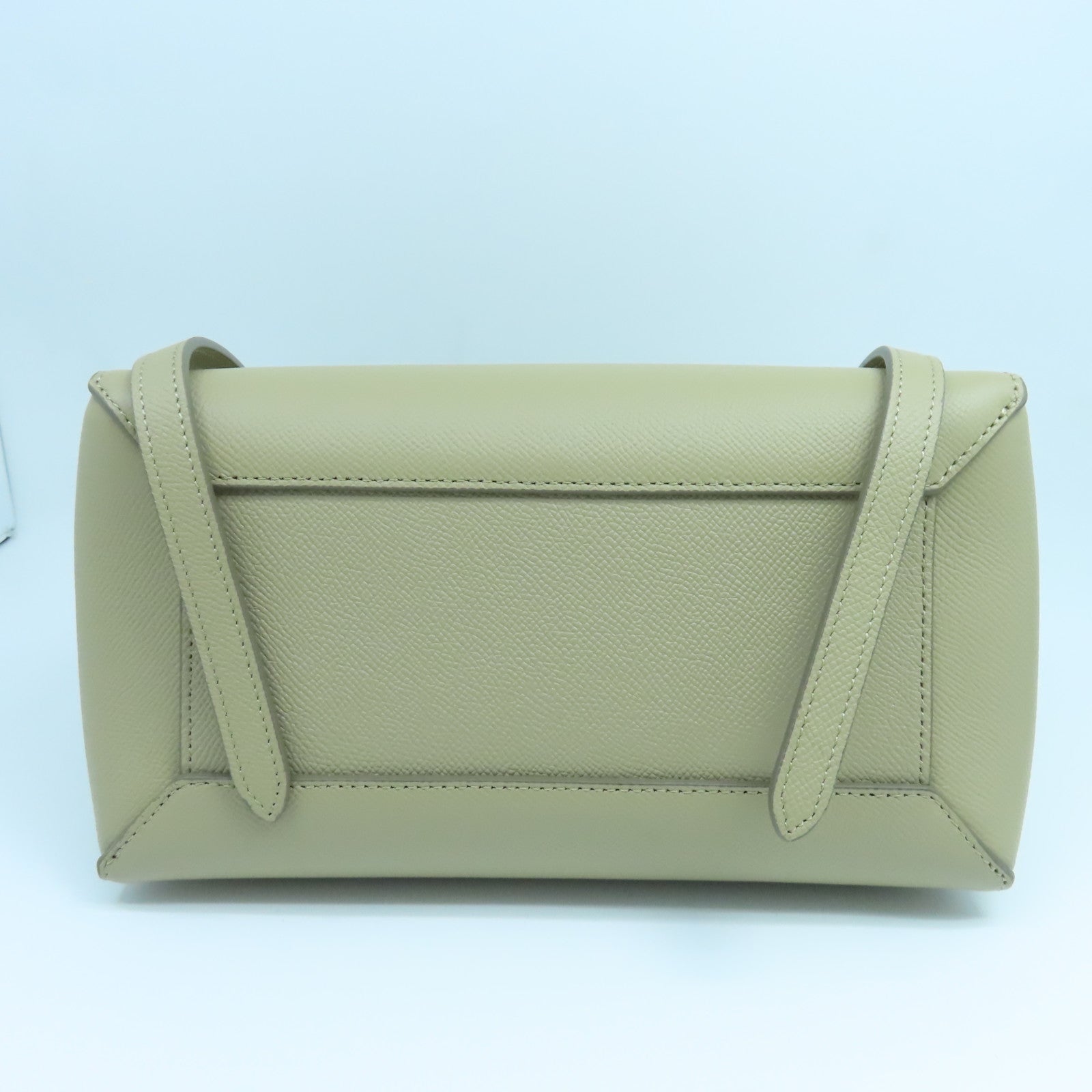 CELINE 牛皮皮革Micro Belt Bag金扣手挽肩背兩用袋奶茶色
