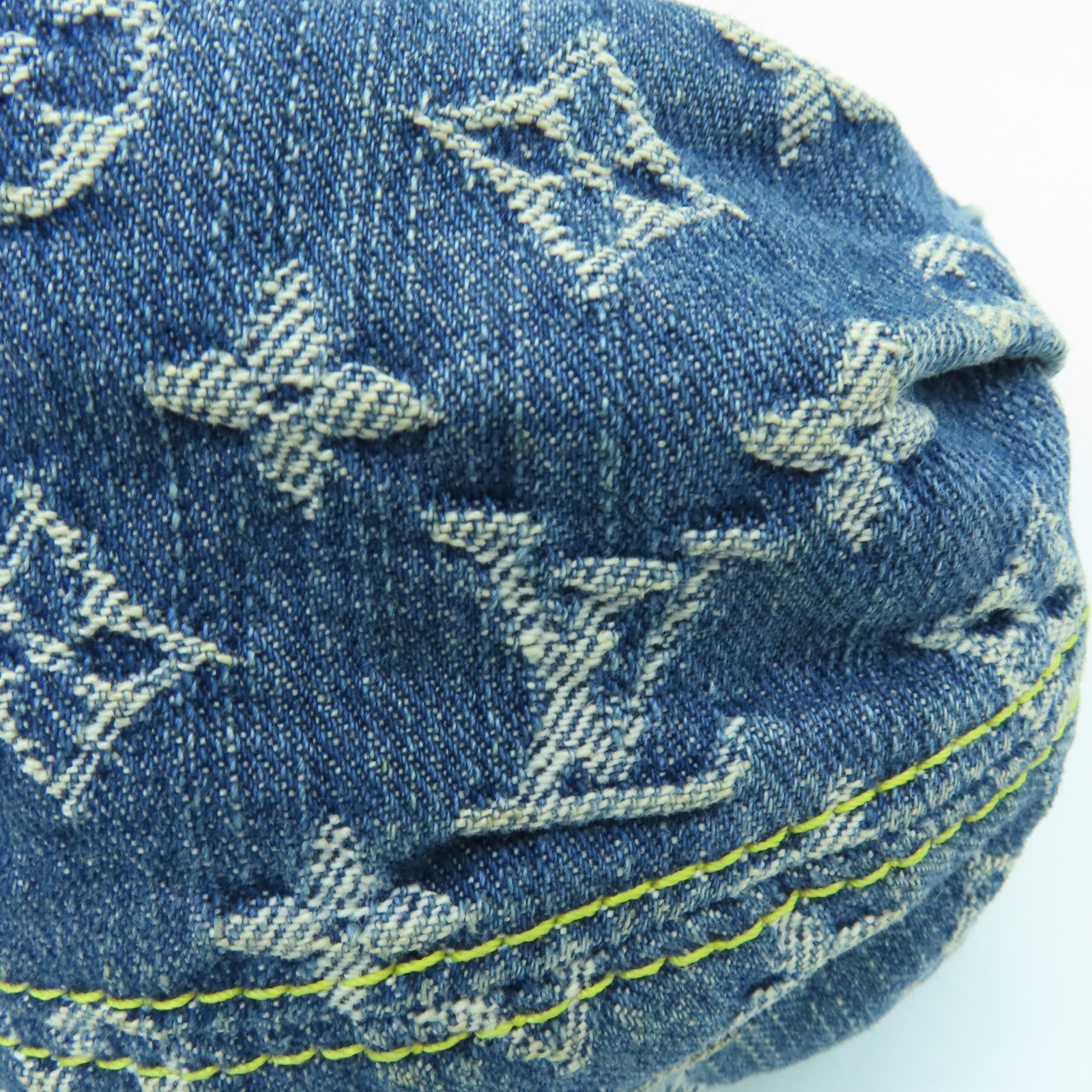 LOUIS VUITTON Monogram Denim Pleaty金扣手挽袋蓝色