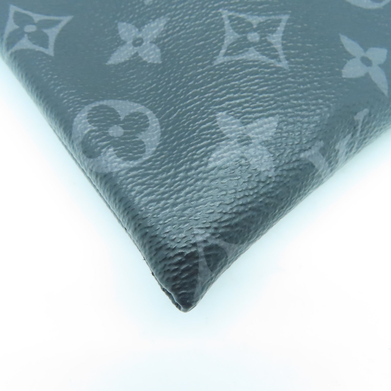 LOUIS VUITTON Monogram Eclipse Discovery Pochette銀扣手拿包黑色