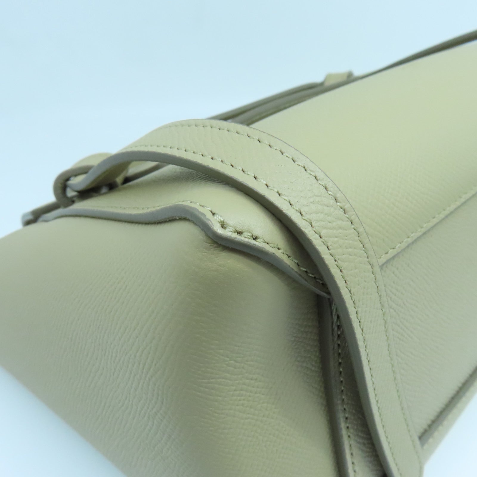 CELINE 牛皮皮革Micro Belt Bag金扣手挽肩背兩用袋奶茶色