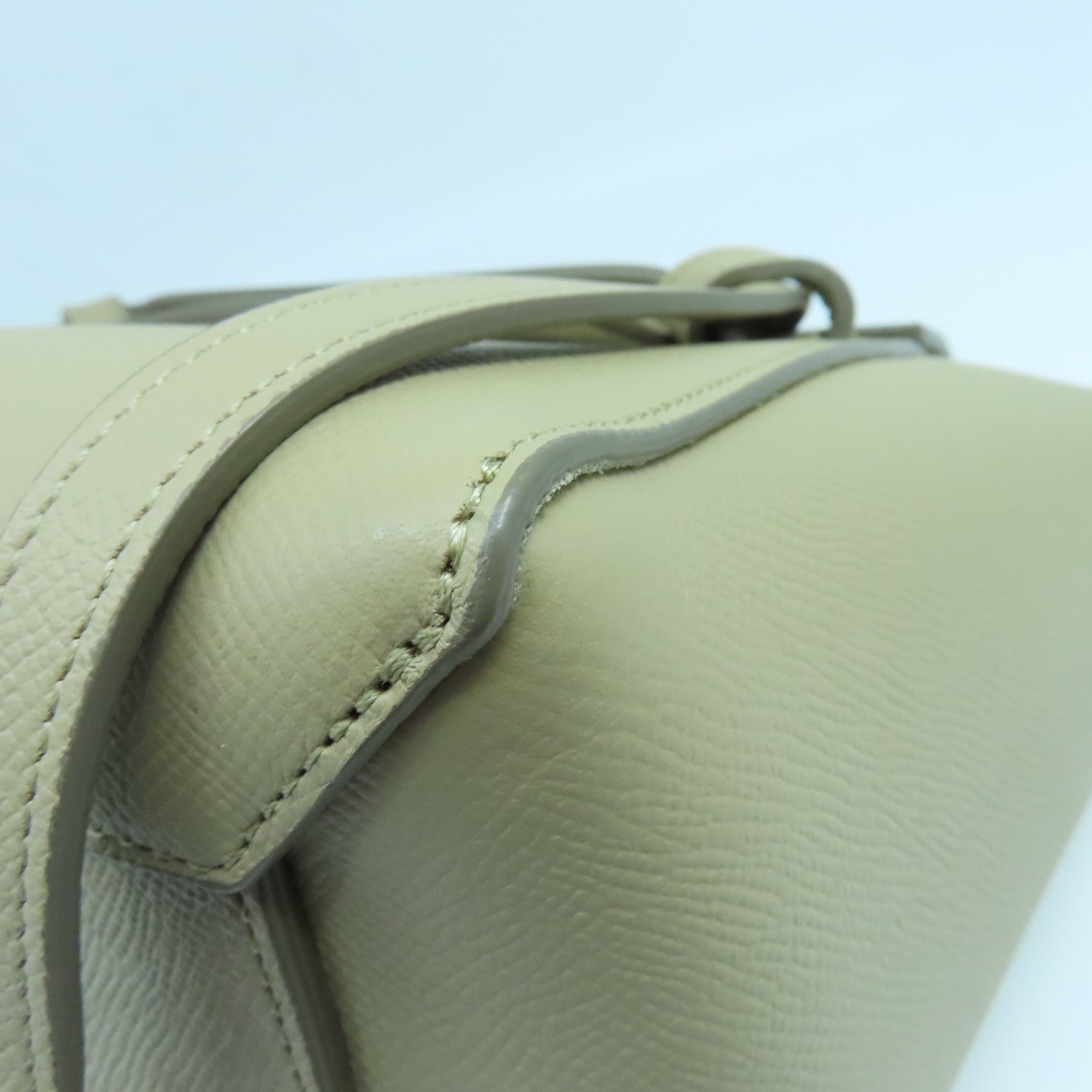 CELINE 牛皮皮革Micro Belt Bag金扣手挽肩背兩用袋奶茶色